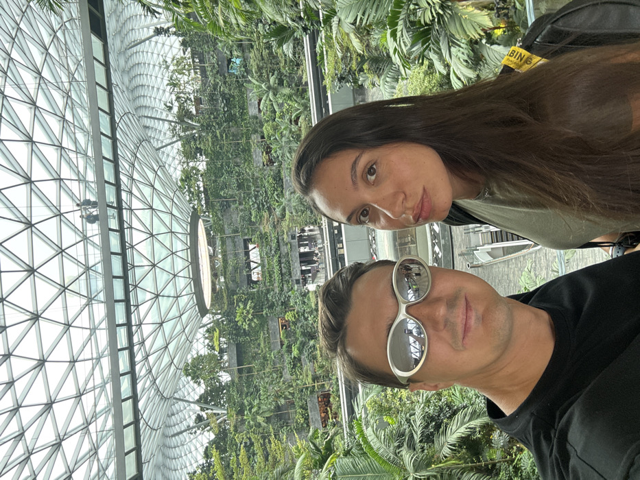 Couple takes morning selfies at Singapore's Gardens by the Bay
