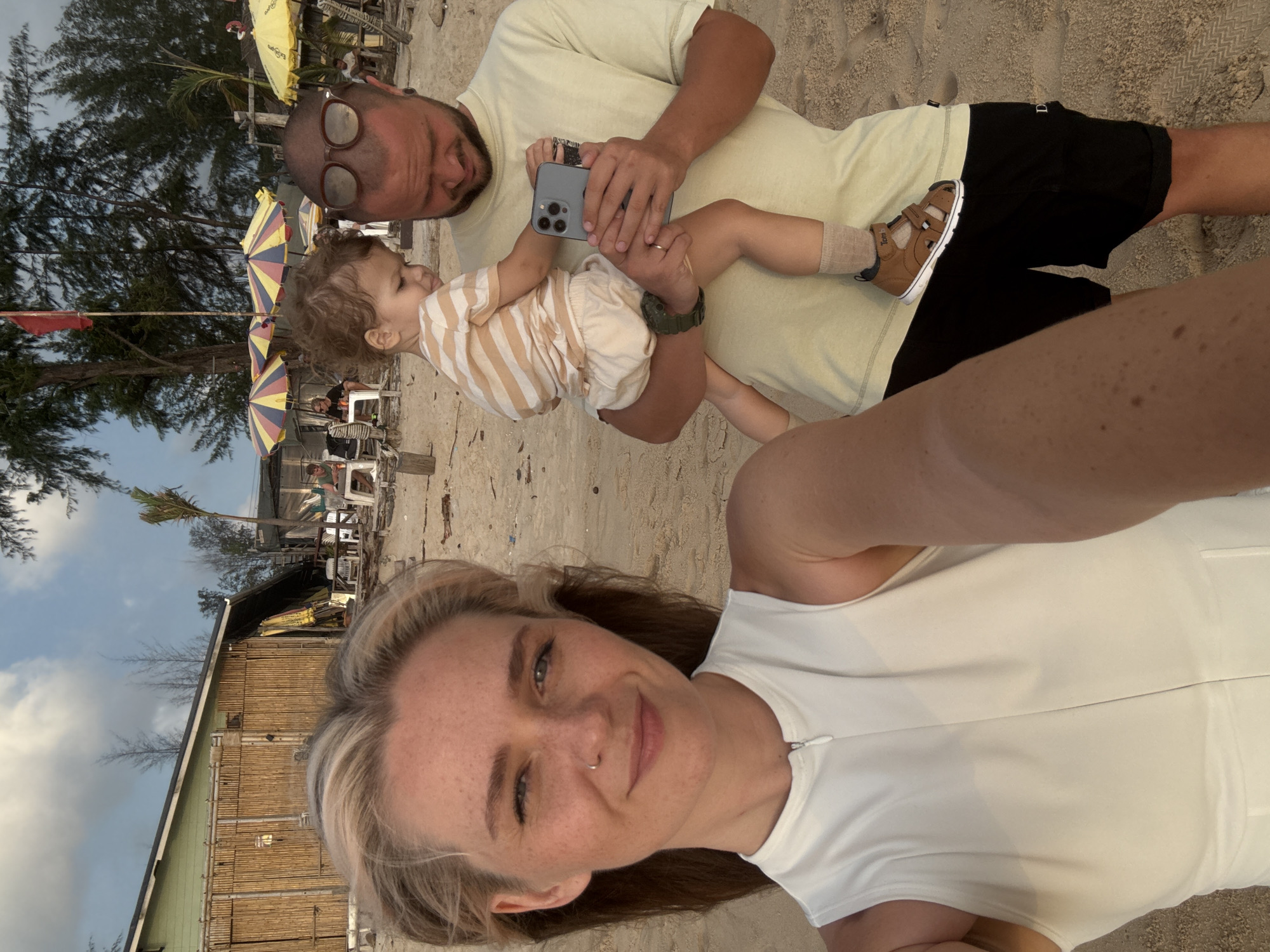 Family beach afternoon at Bang Tao, Phuket, with kites and sunsets