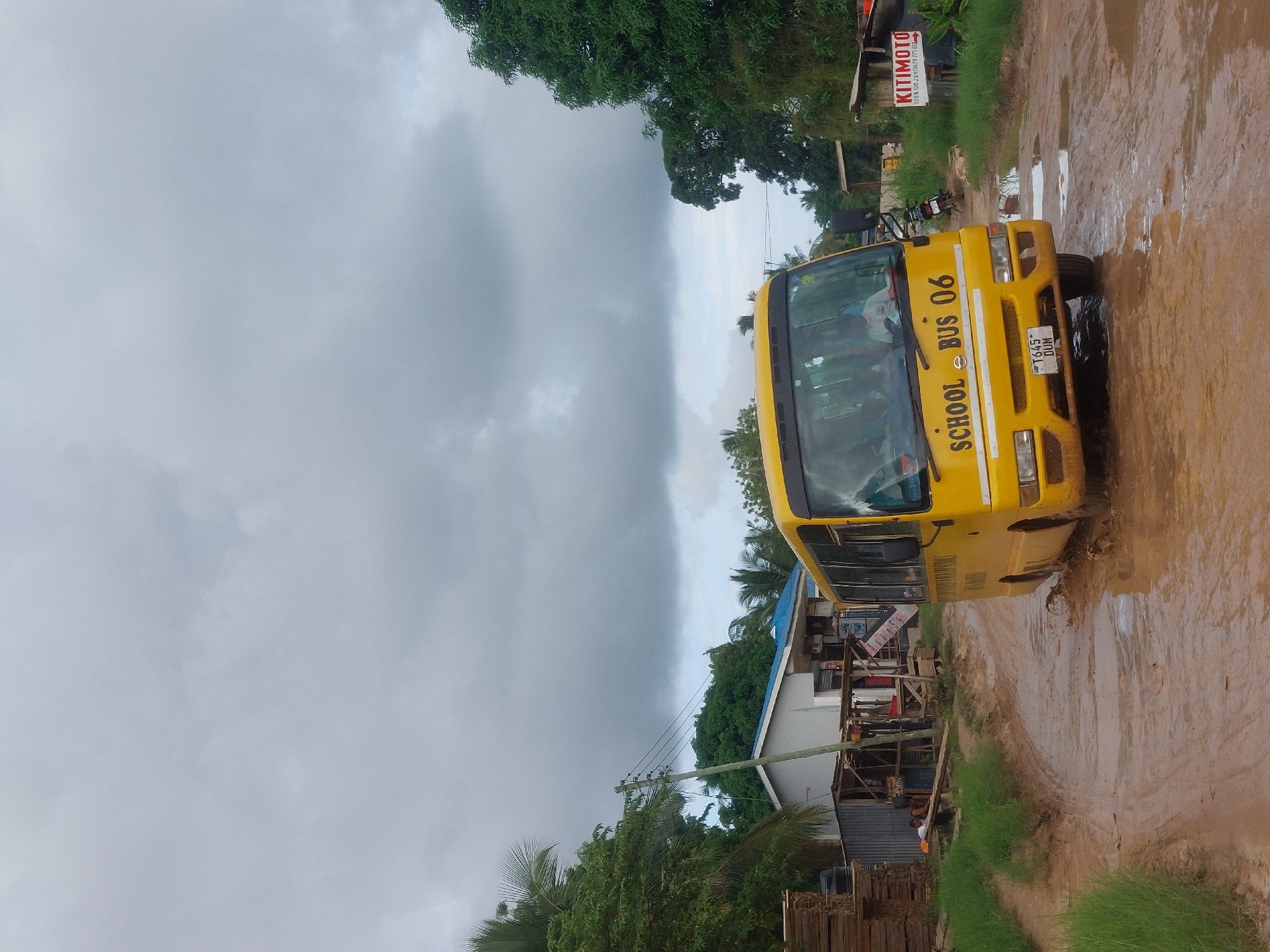 School bus and street vendor spotted in Dar es Salaam