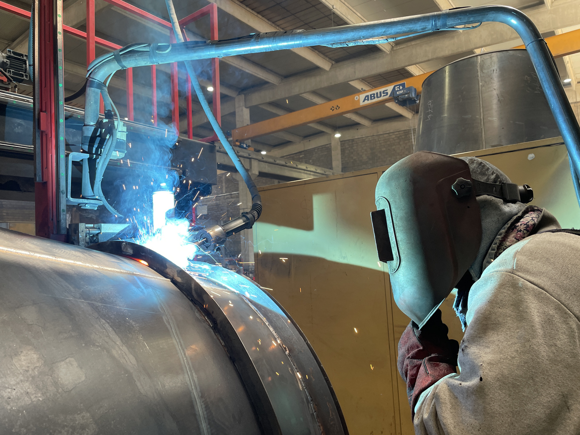 Industrial welding work documented at Montenegro workshop