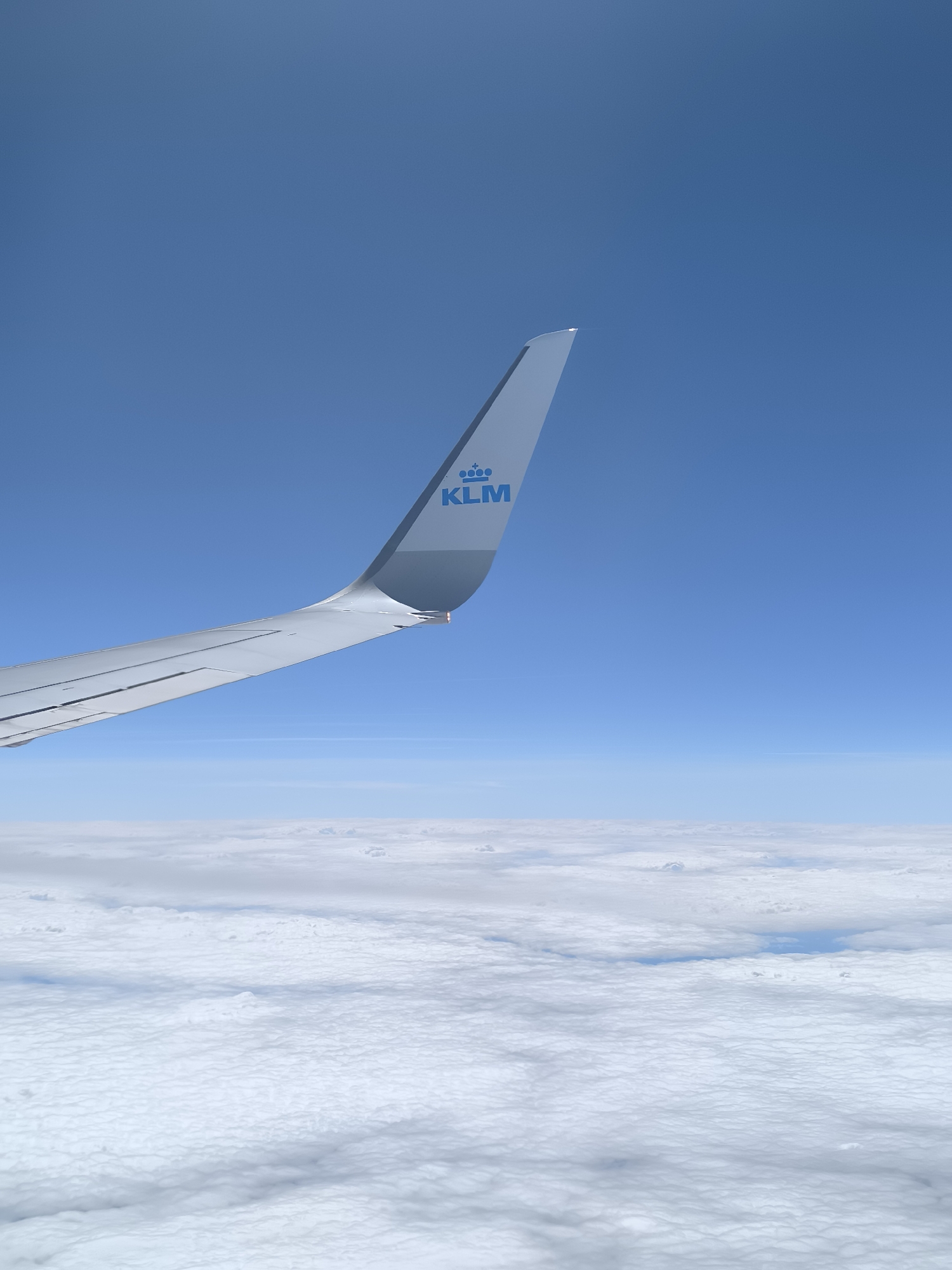 KLM passenger documents flight over Austrian countryside near Vienna