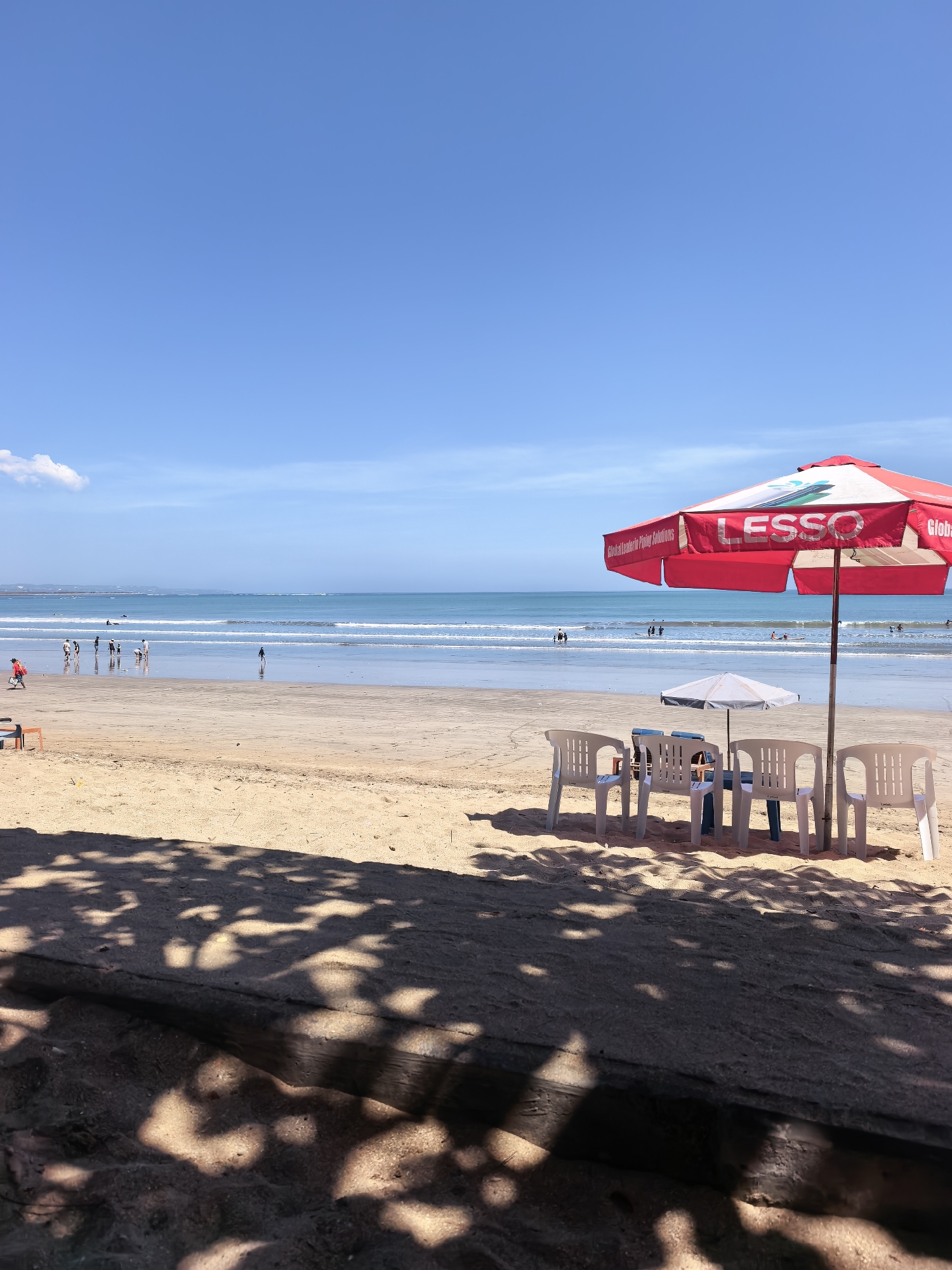 Kuta Beach plaza and streets on a busy Bali morning