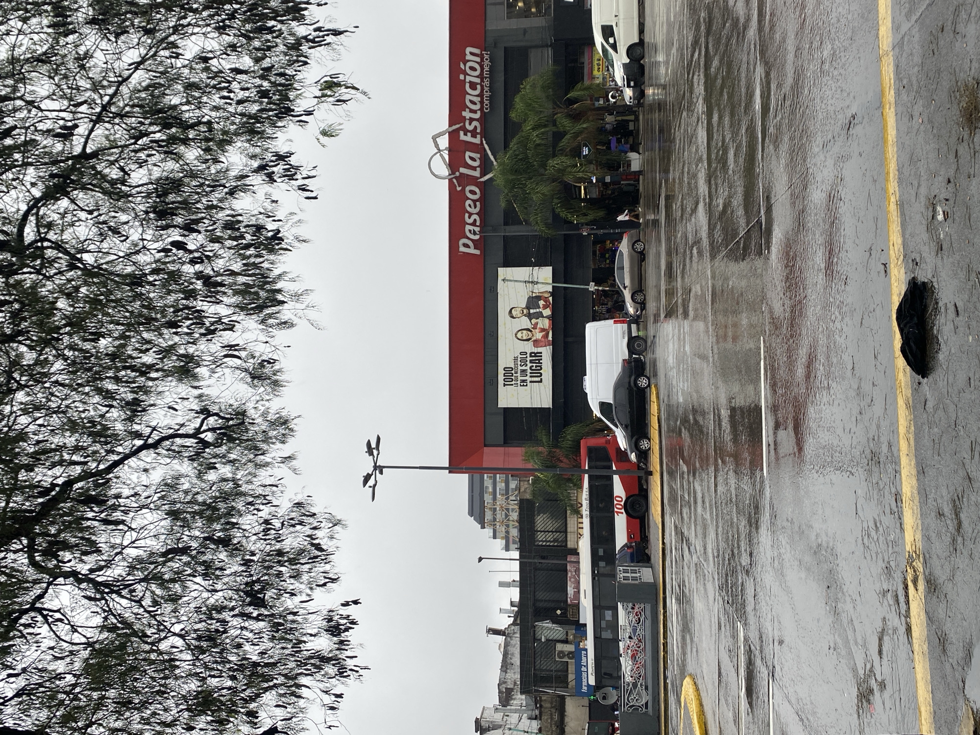 Rainy day street scene captured in Buenos Aires