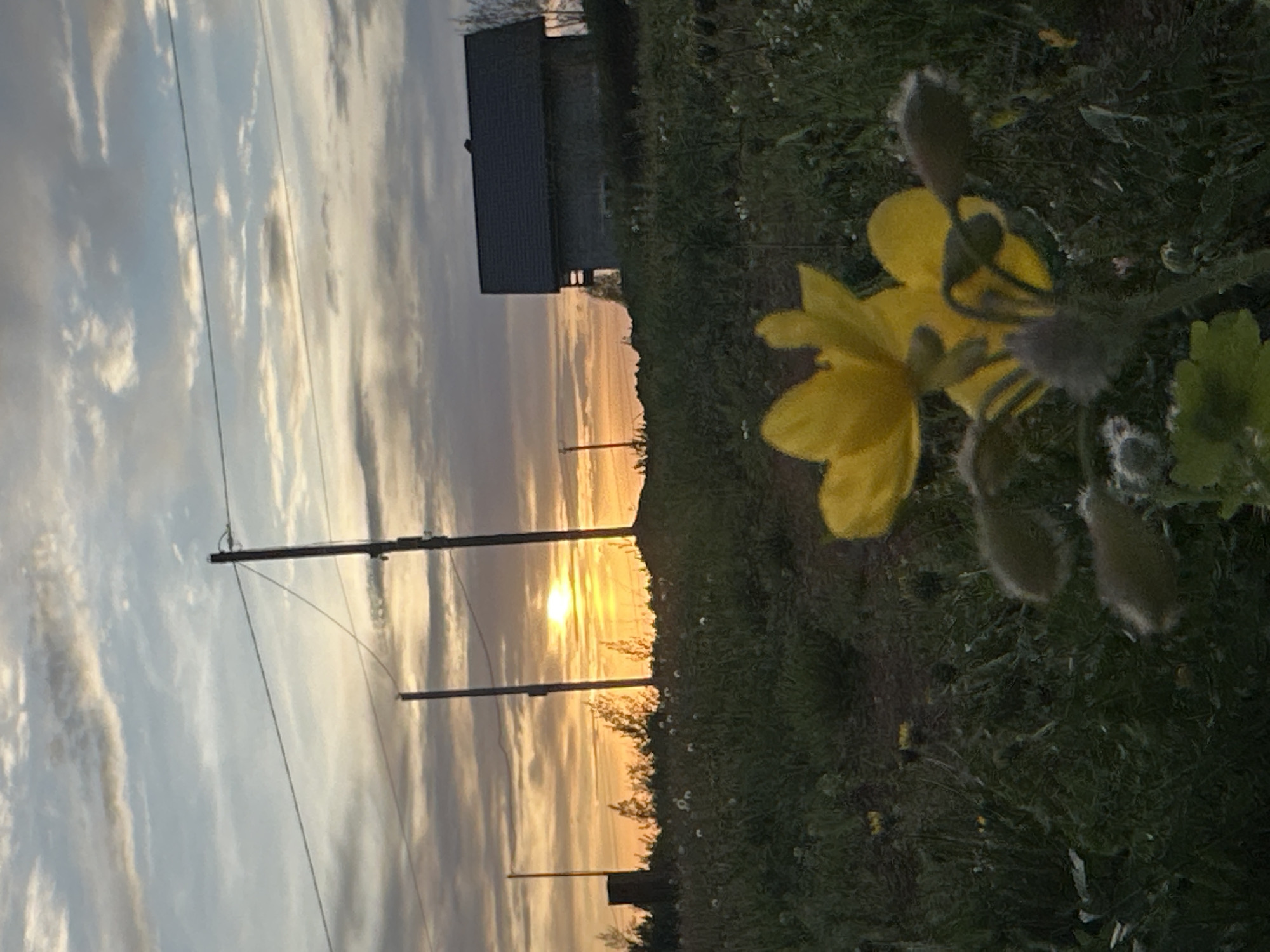 Sunset documented over rural Прикамский, Russia landscape
