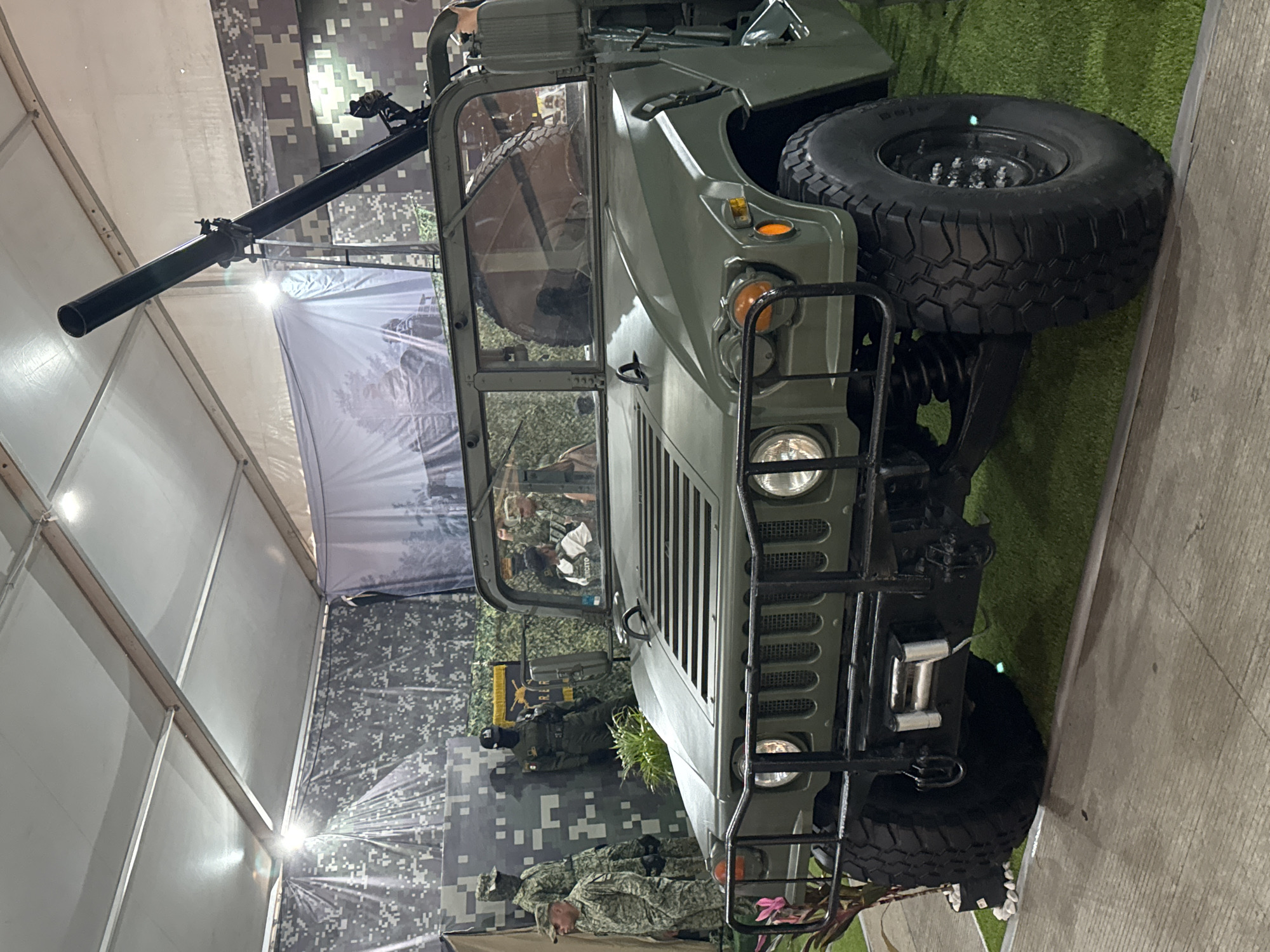 Mexican National Guard vehicles displayed at Puebla exhibition