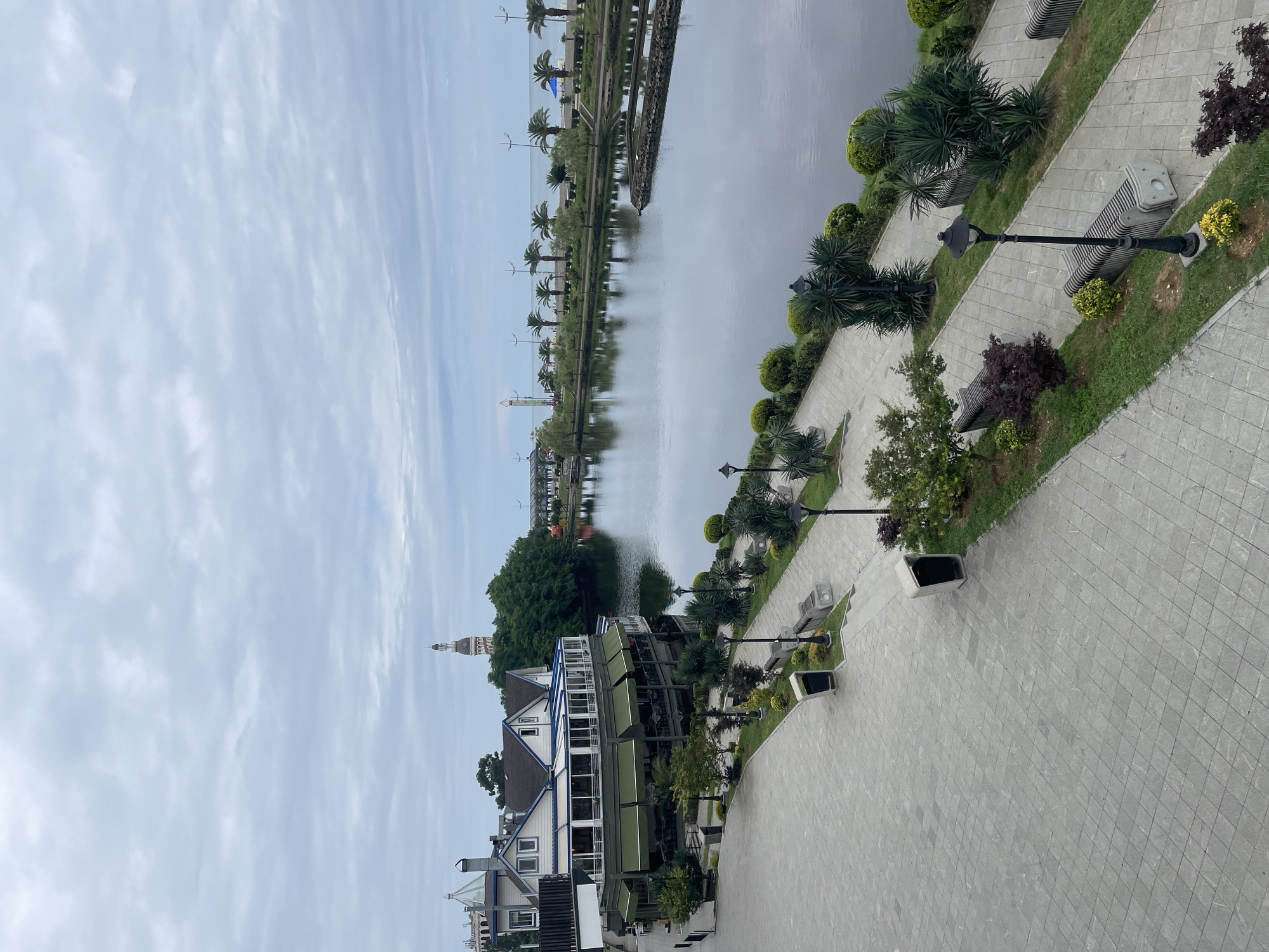 Batumi boulevard and gardens on a summer morning