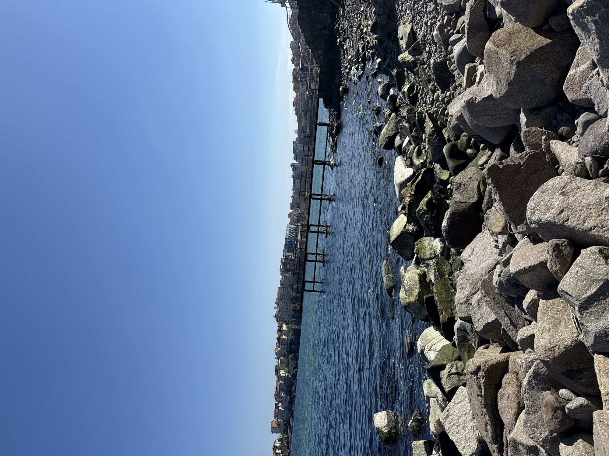Clear skies over Sozopol's Black Sea coastline captured