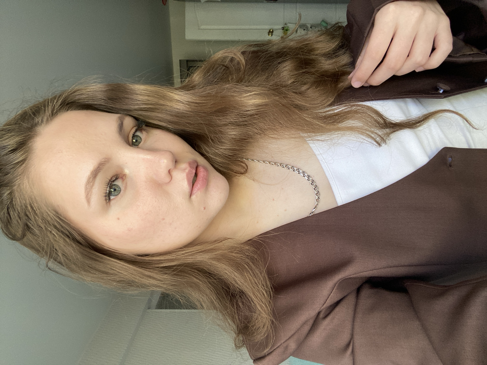 Woman Takes Selfies in Room in Izhevsk, Russia