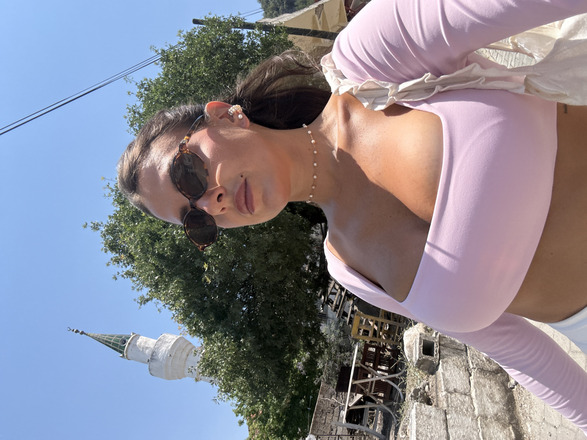 Sunny selfie moment in Fethiye on a clear July morning