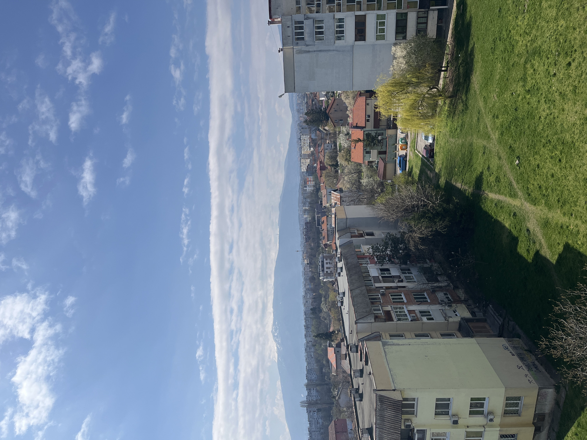 Spring morning scenes documented across Sofia residential areas