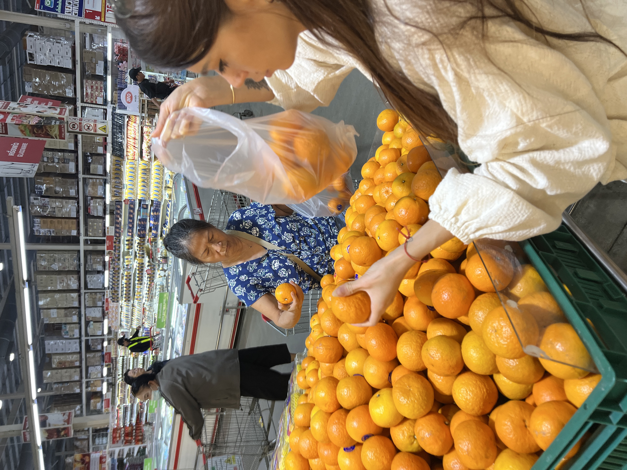 Morning grocery shopping documented at Thailand supermarket