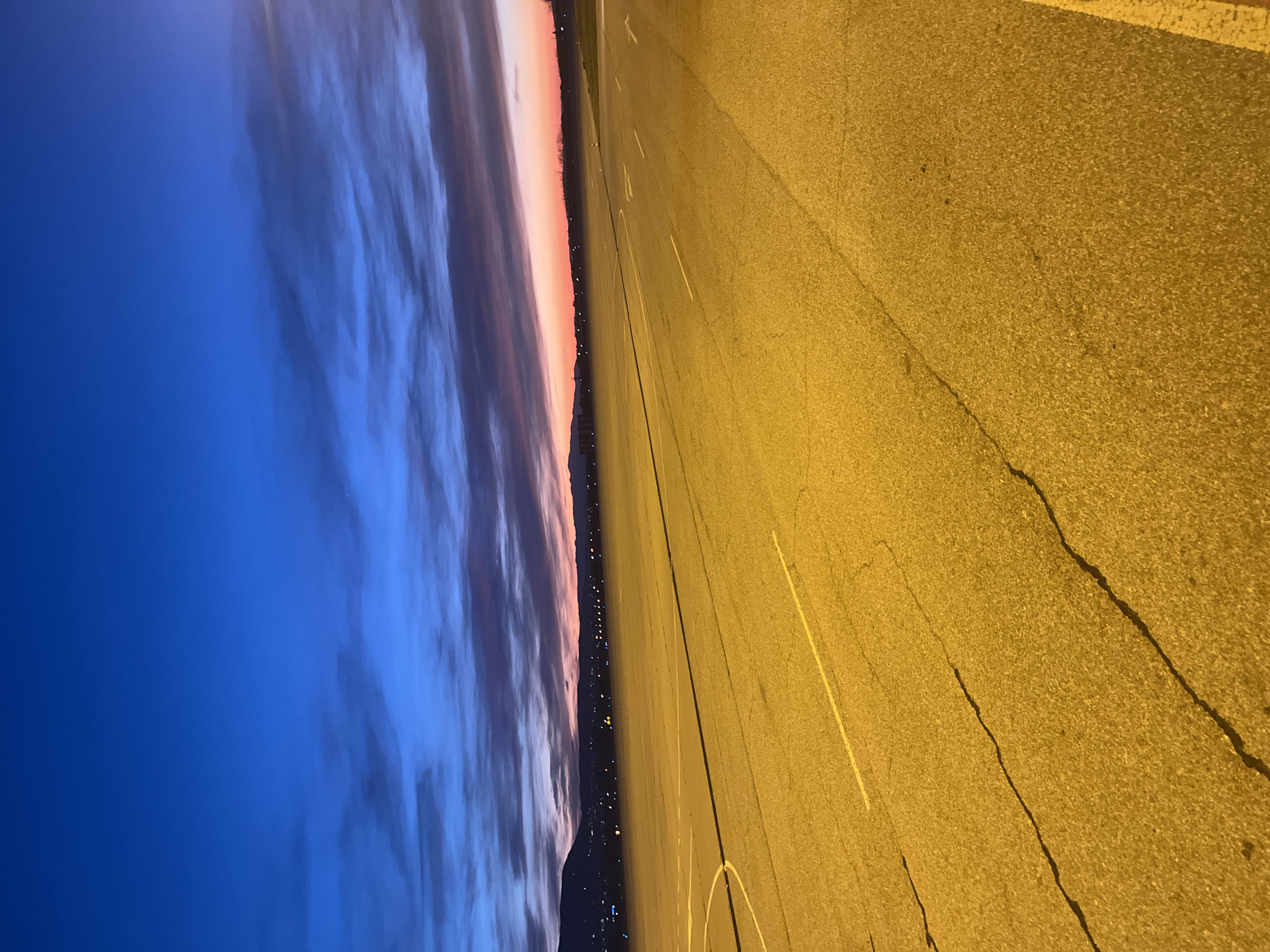 Sunset to evening transition documented at Plovdiv Airport, Bulgaria