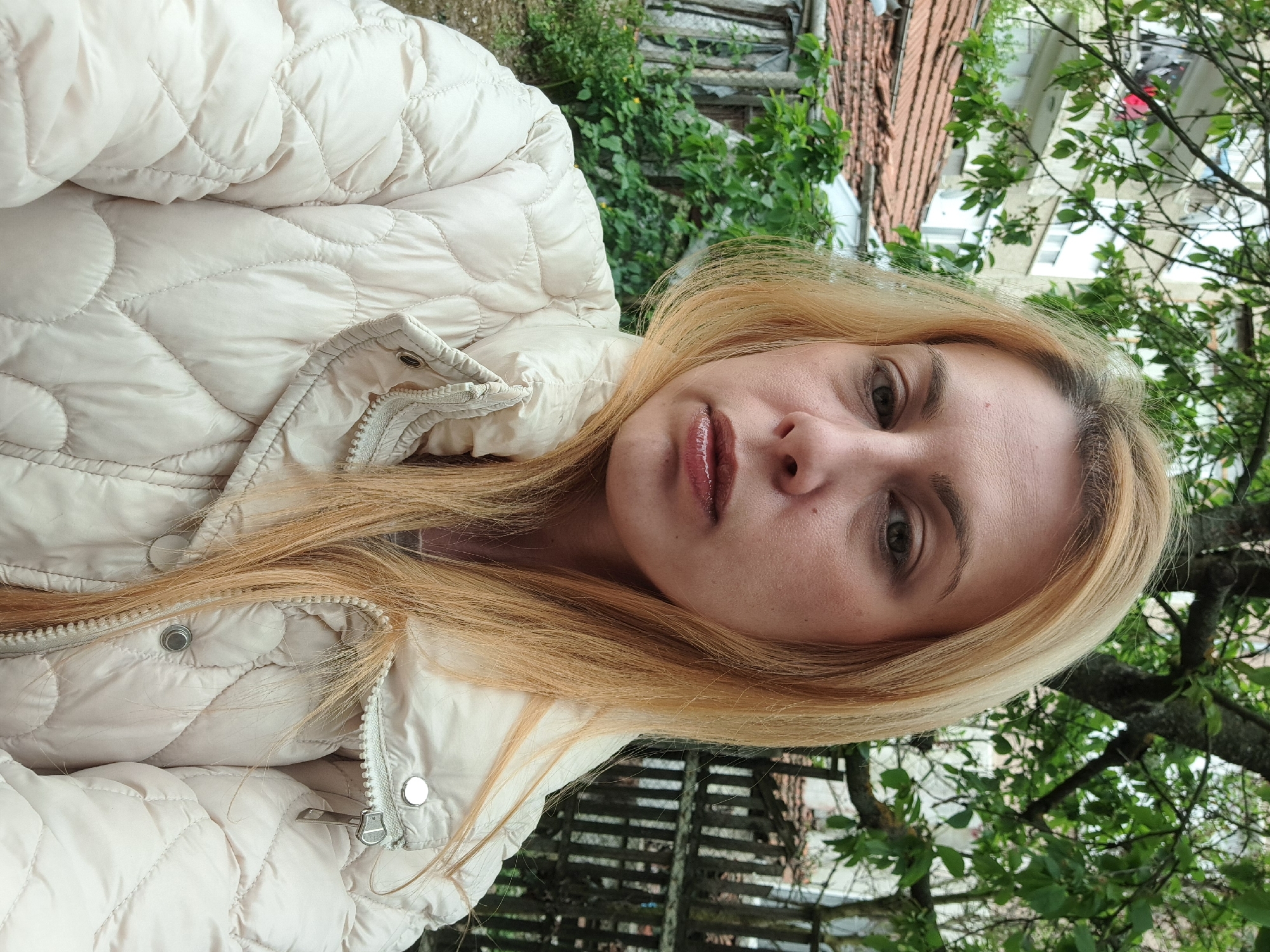 Woman takes selfies in Sevlievo, Bulgaria