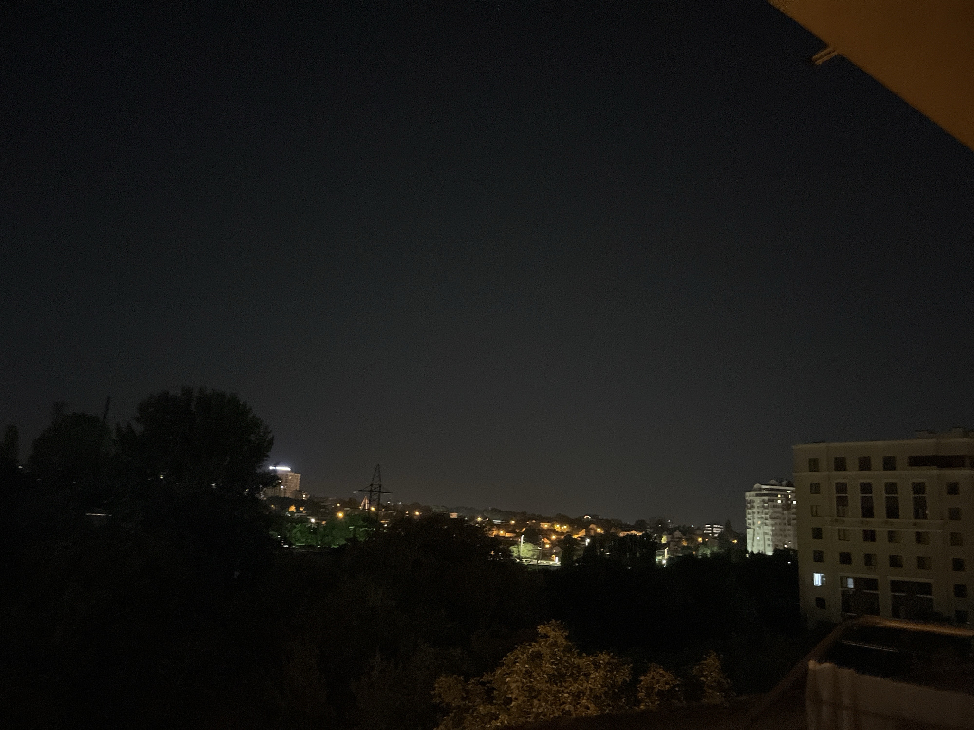 Chișinău at night, framed from above