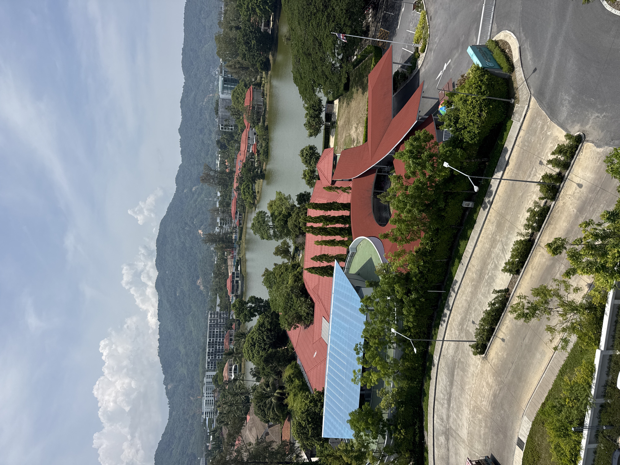Aerial views capture Choeng Thale's lakeside homes and roundabout