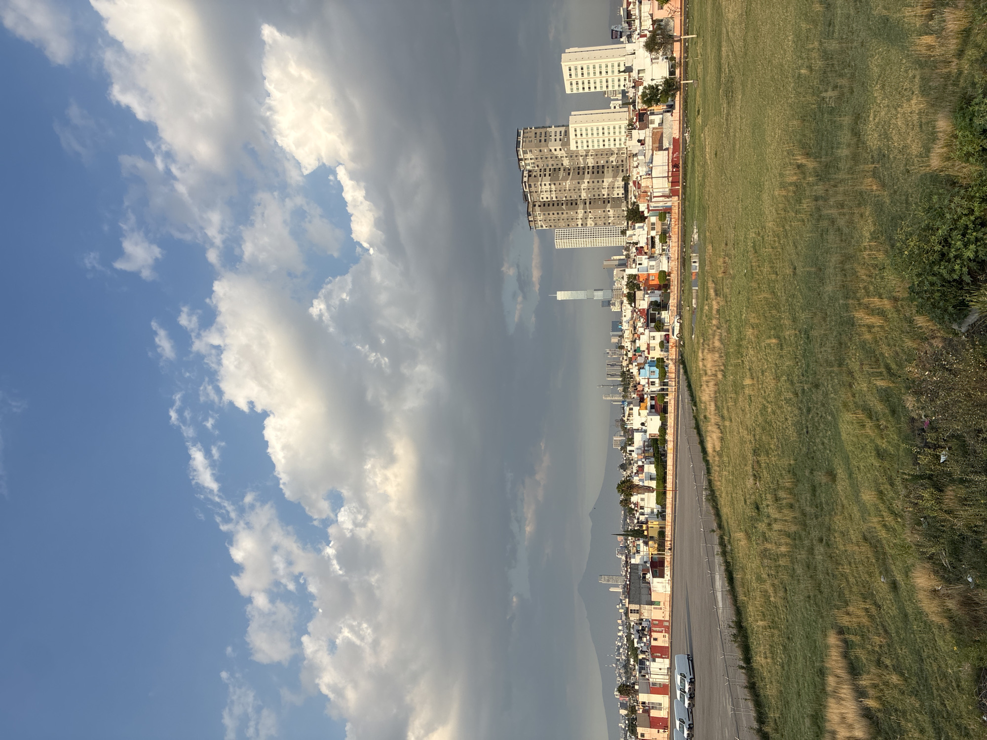 Weather transition captured over San Bernardino Tlaxcalancingo cityscape