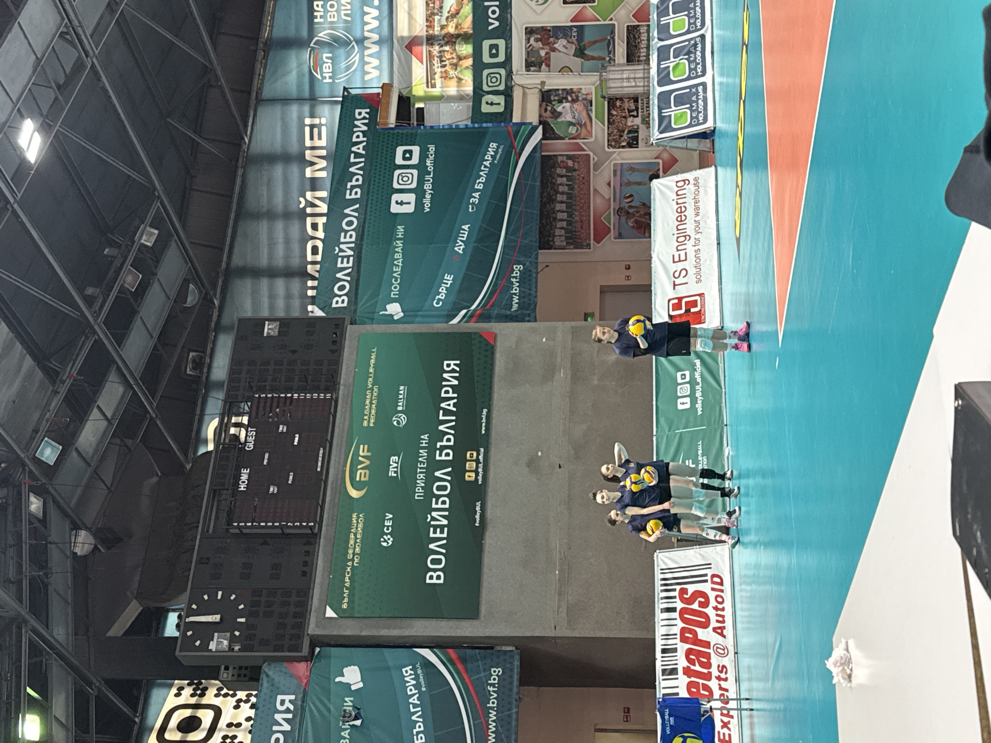 Volleyball practice session observed at Sofia sports arena