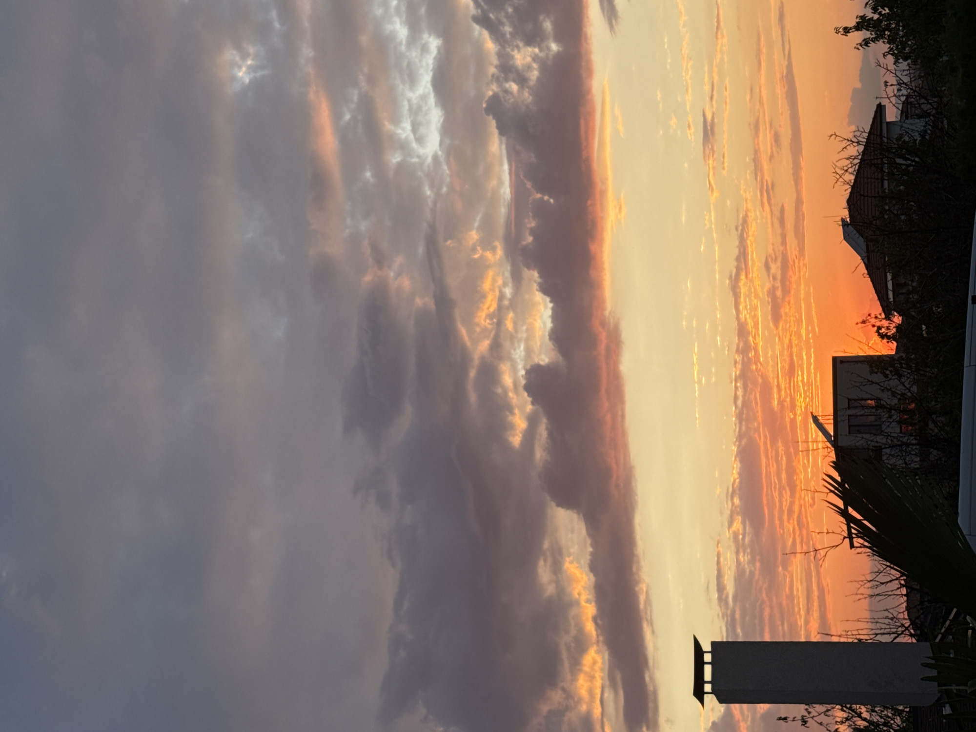 Sunset over the suburbs, caught from three angles