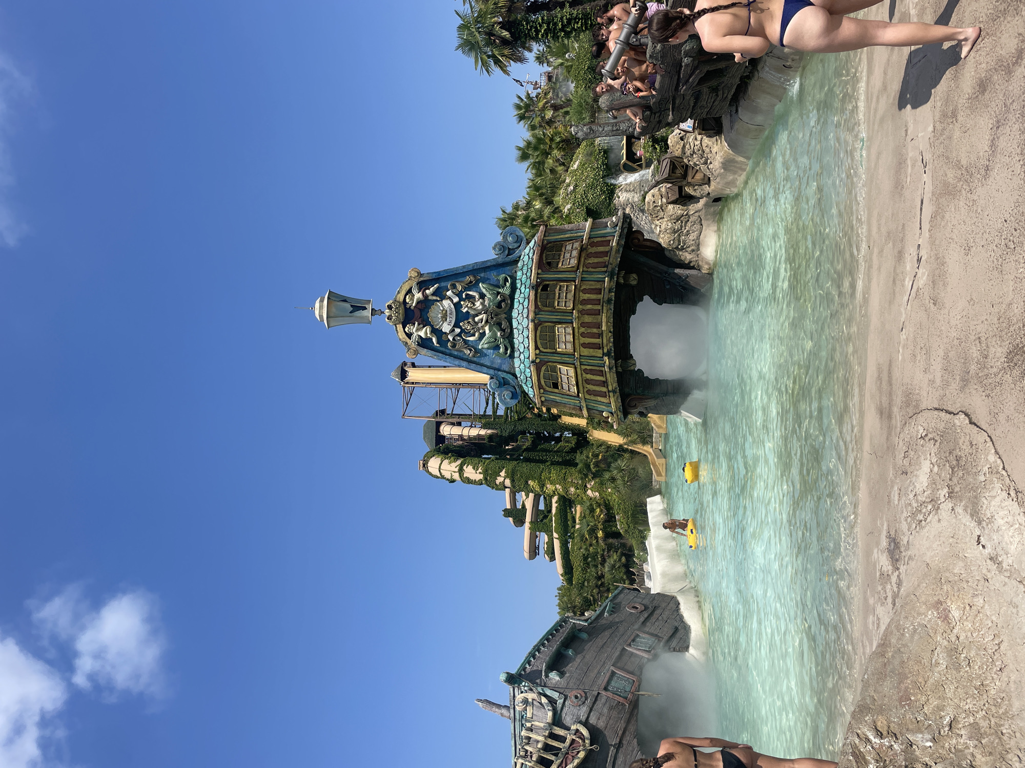 Sunny day at a Jesolo water park, poolside