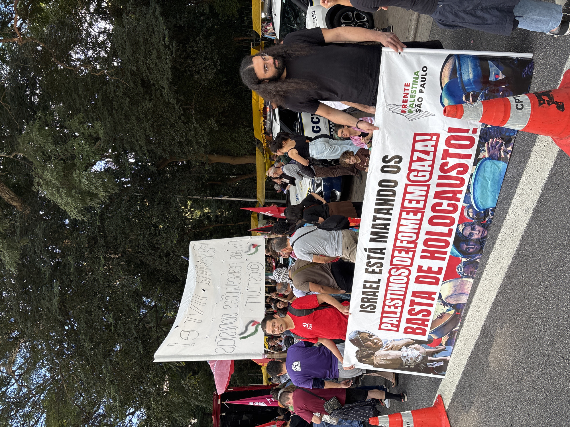 Pro-Palestinian protesters demonstrate in São Paulo calling for Israel boycott
