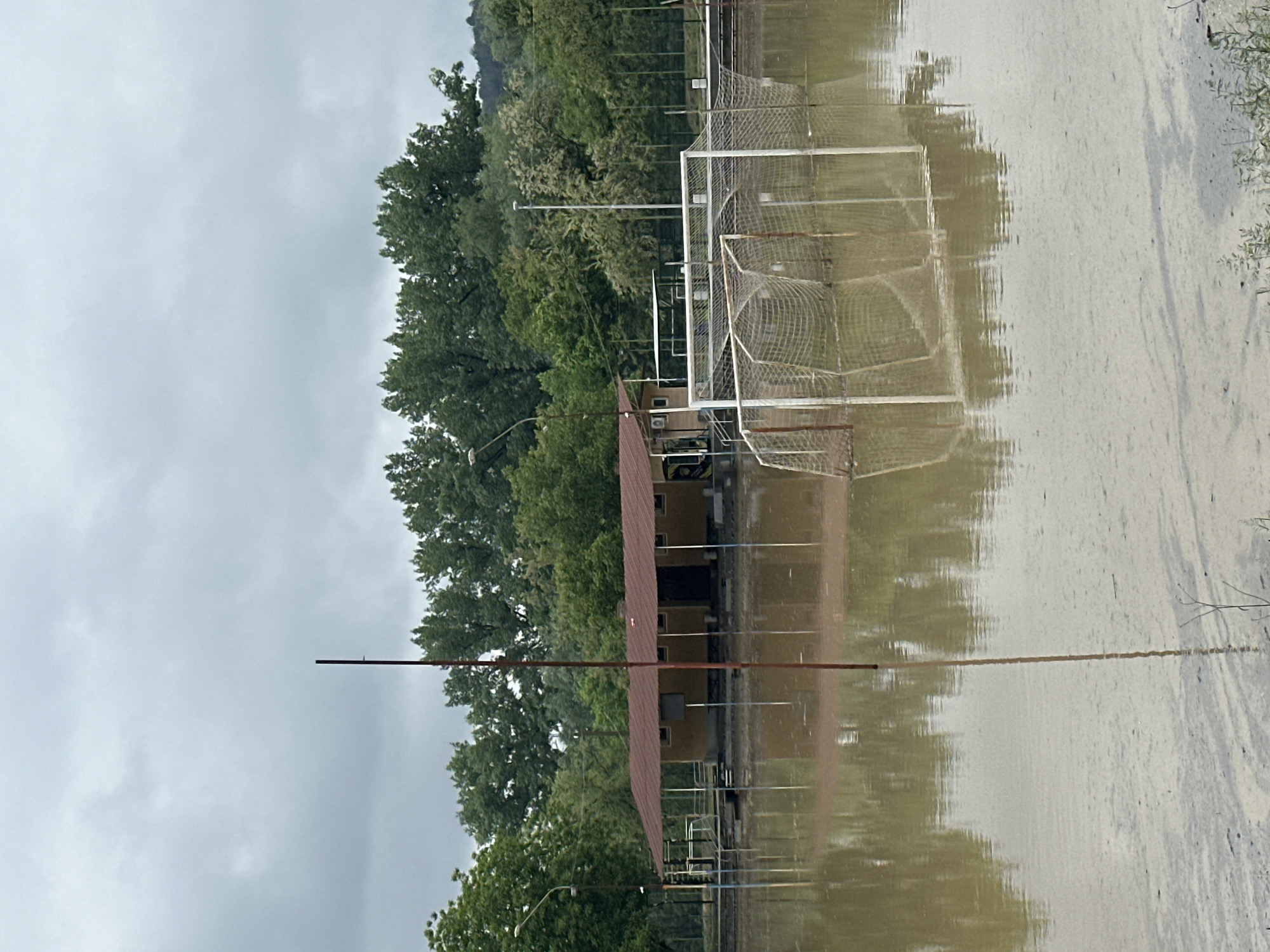 Soccer field flooded in Debelets, Bulgaria