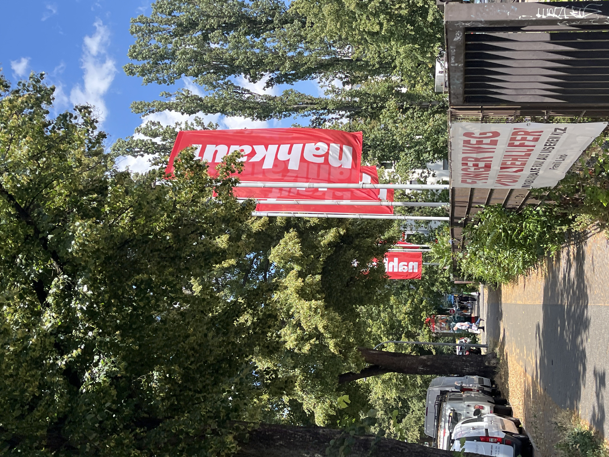 Sunny morning walk through a graffiti-rich Berlin residential neighborhood