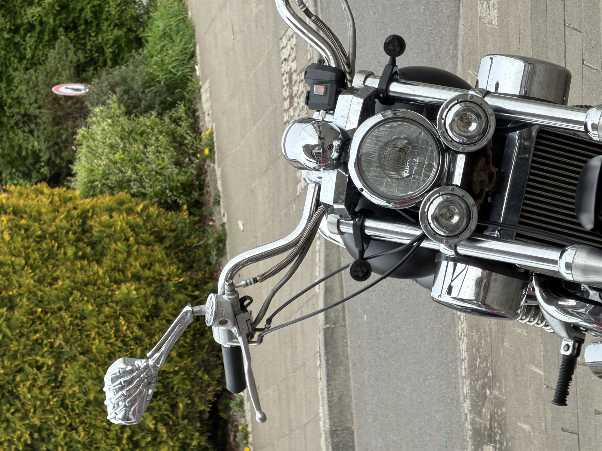 Motorcycles and locomotive display spotted in Luxembourg city