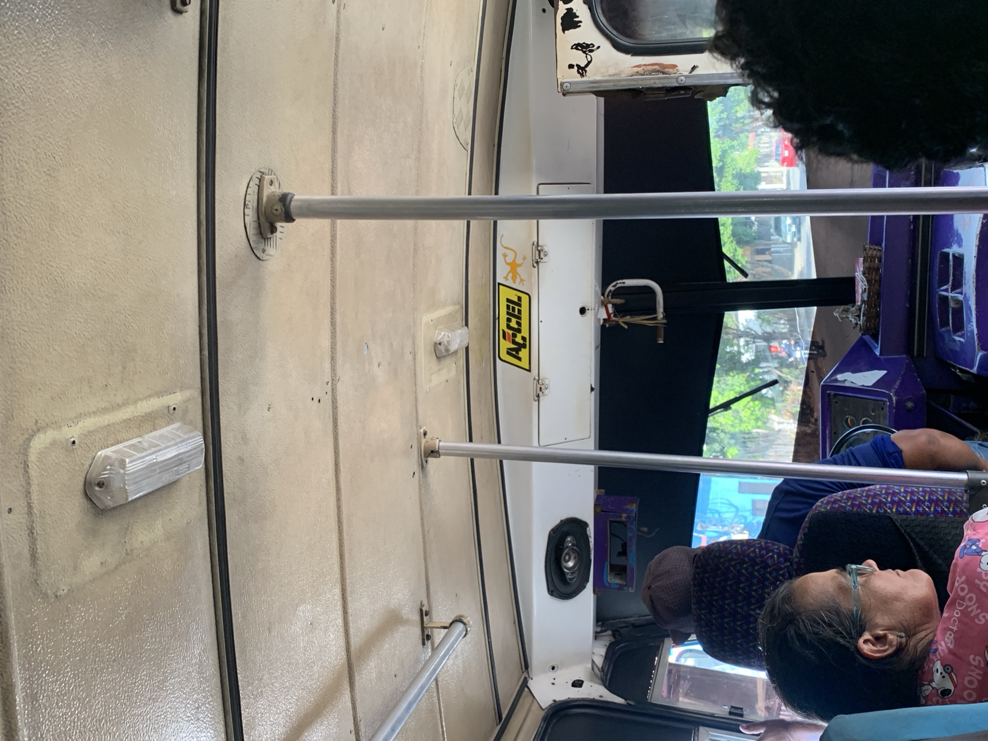 Passenger documents routine bus journey in La Asuncion, Venezuela