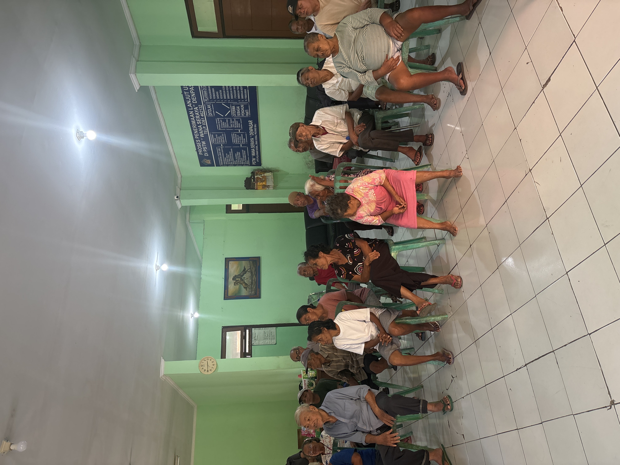 Community gathering at a Denpasar care facility, morning 2026