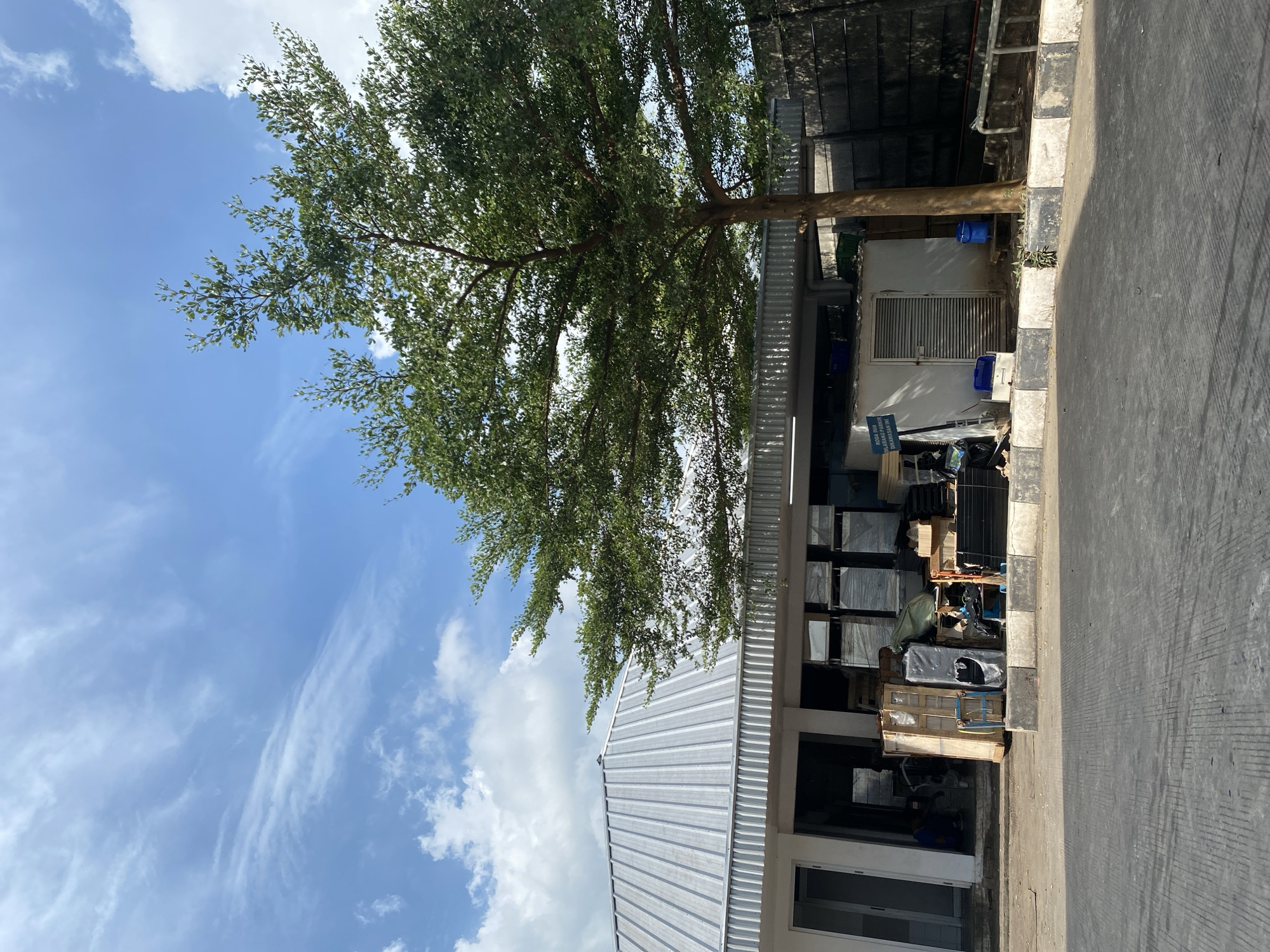 Inside the perimeter of an industrial compound in Gambut Barat