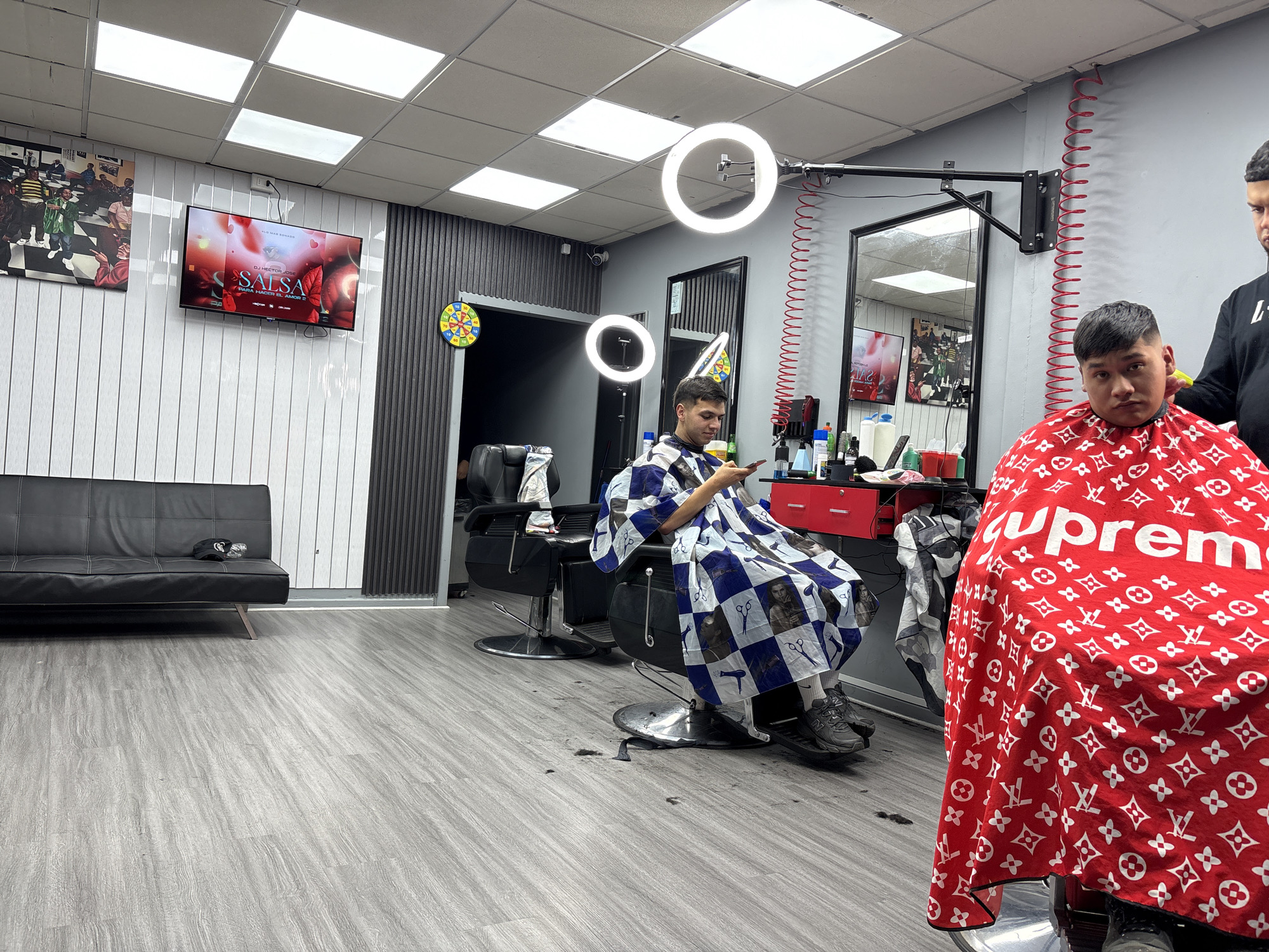 Late-night barbershop service observed in Osorno, Chile