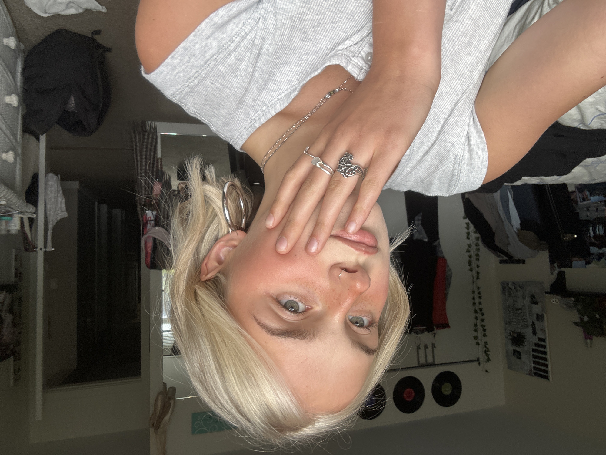 Woman takes bedroom selfies in Whistler