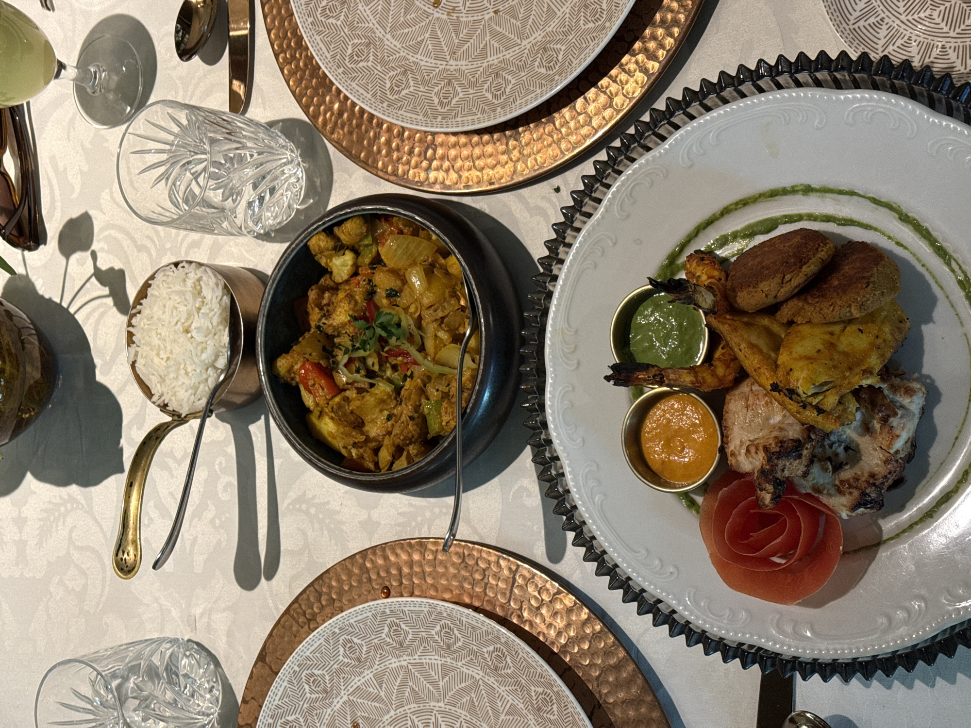 Formal Indian dining captured in Podgorica restaurant setting