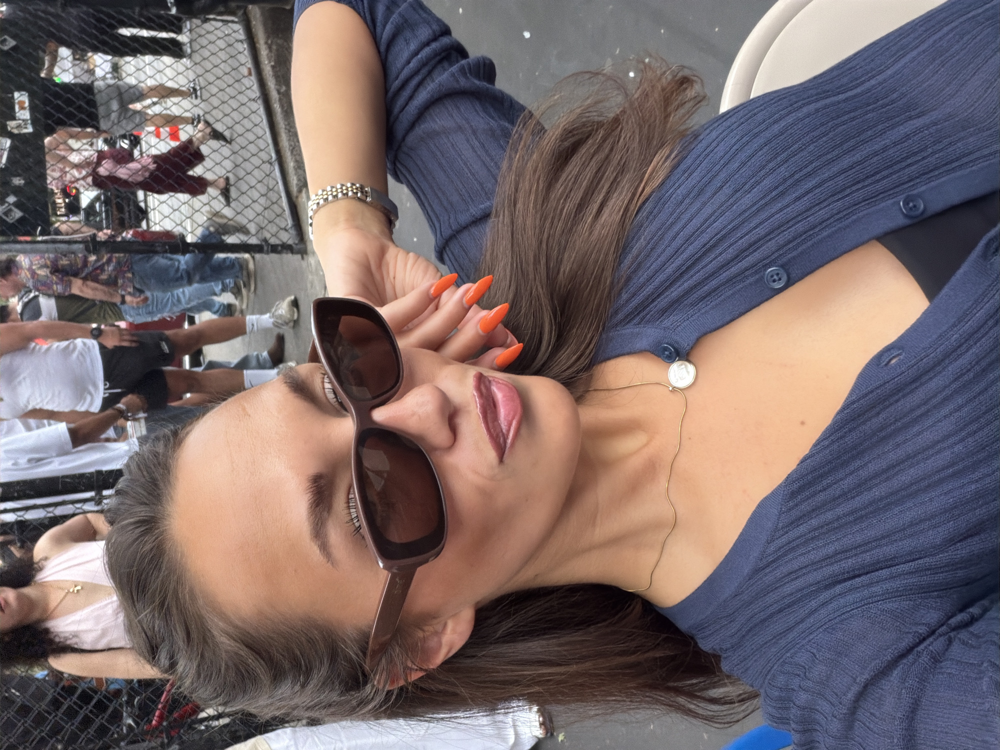 Evening scenes captured: woman in sunglasses, West 4th basketball
