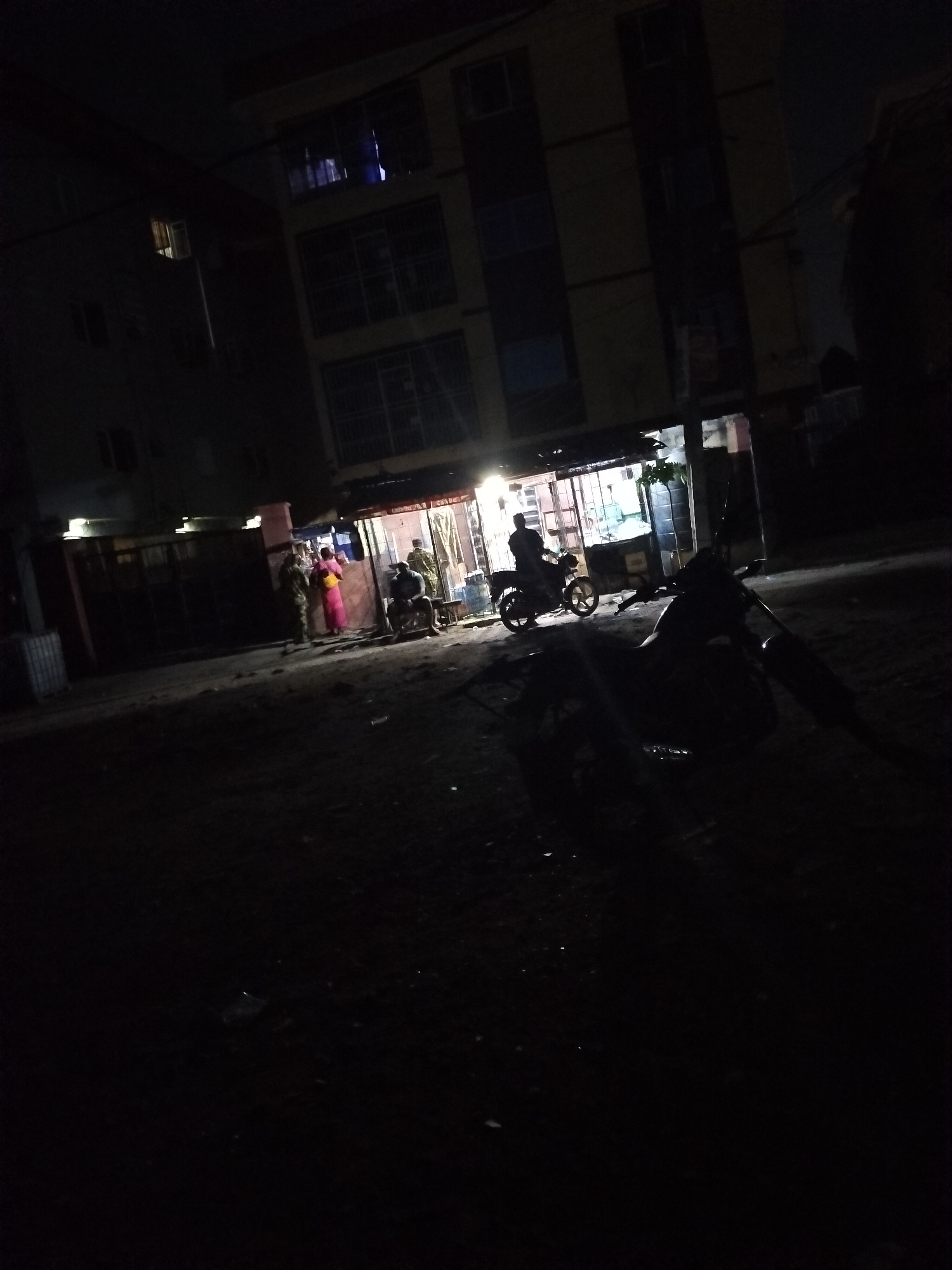 Night street scene captured in Alaiyabiagba, Nigeria
