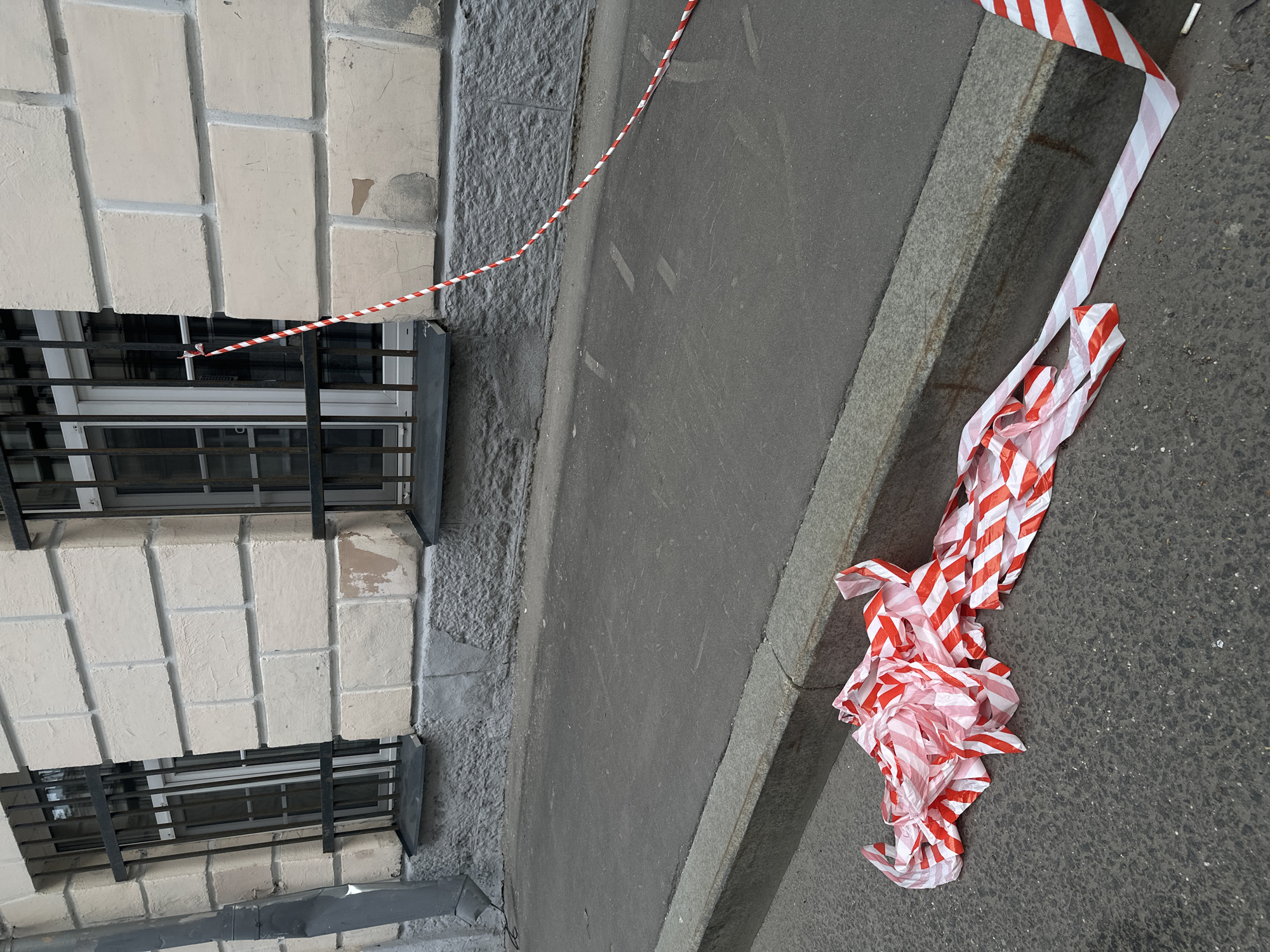Caution tape documented on Moscow street
