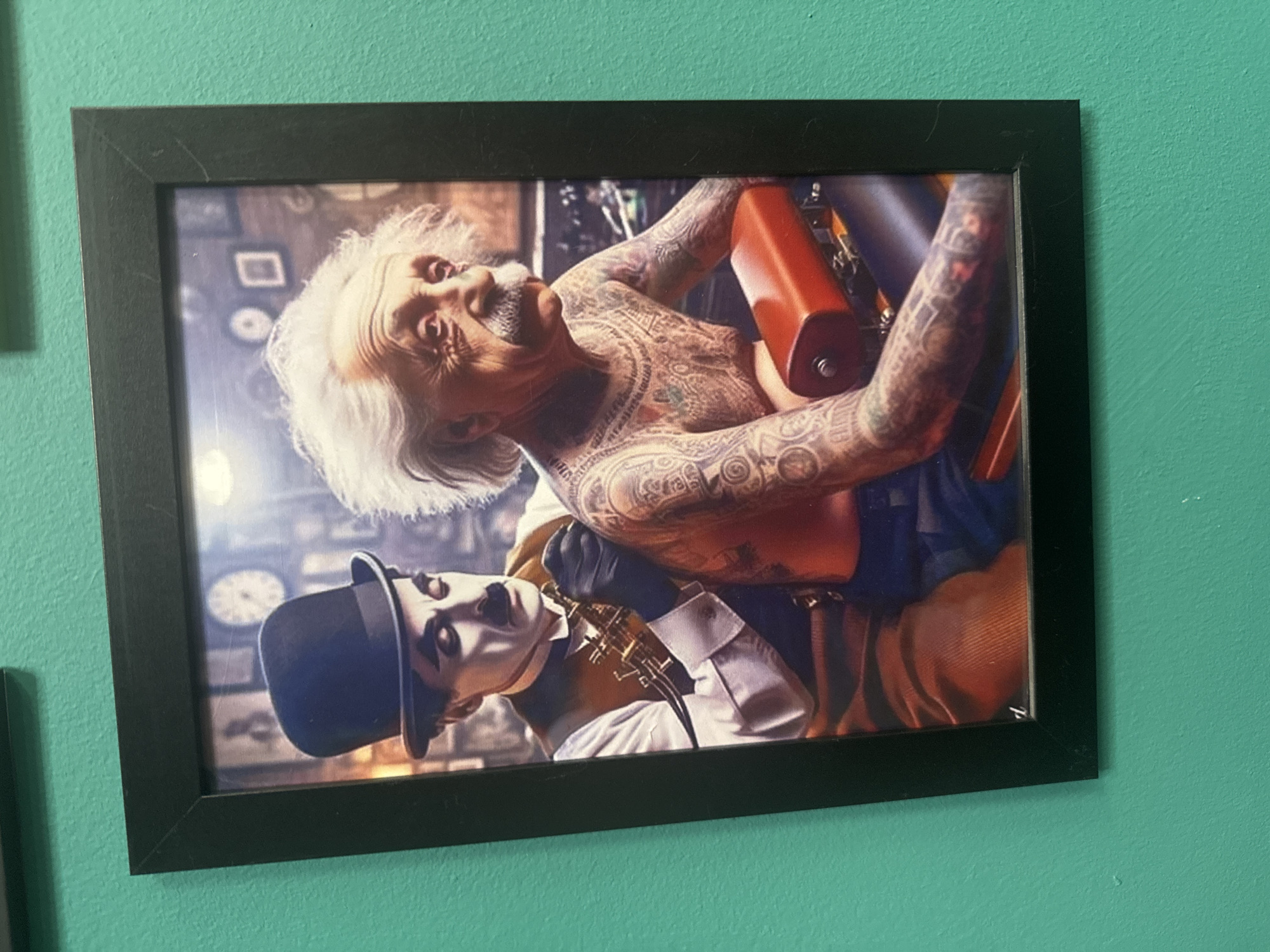 Inside a decorated tattoo studio in Yegorlykskaya, Russia