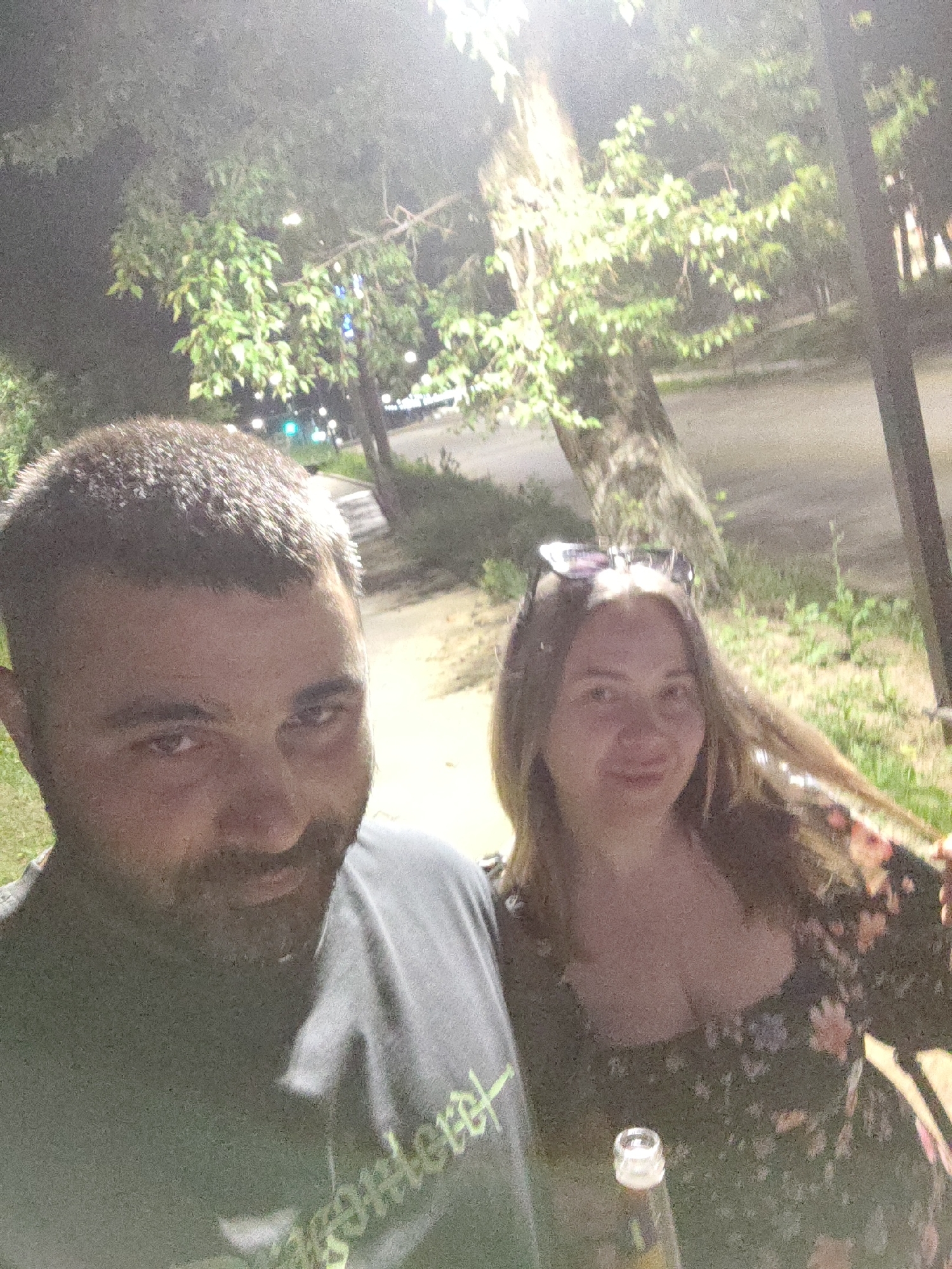Nighttime outdoor selfie in Shimanovsk, Russia