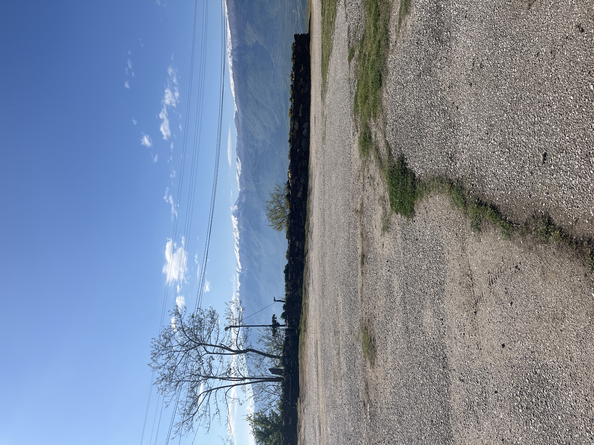 Roadside landscape with stone wall documented in Parvomai, Bulgaria