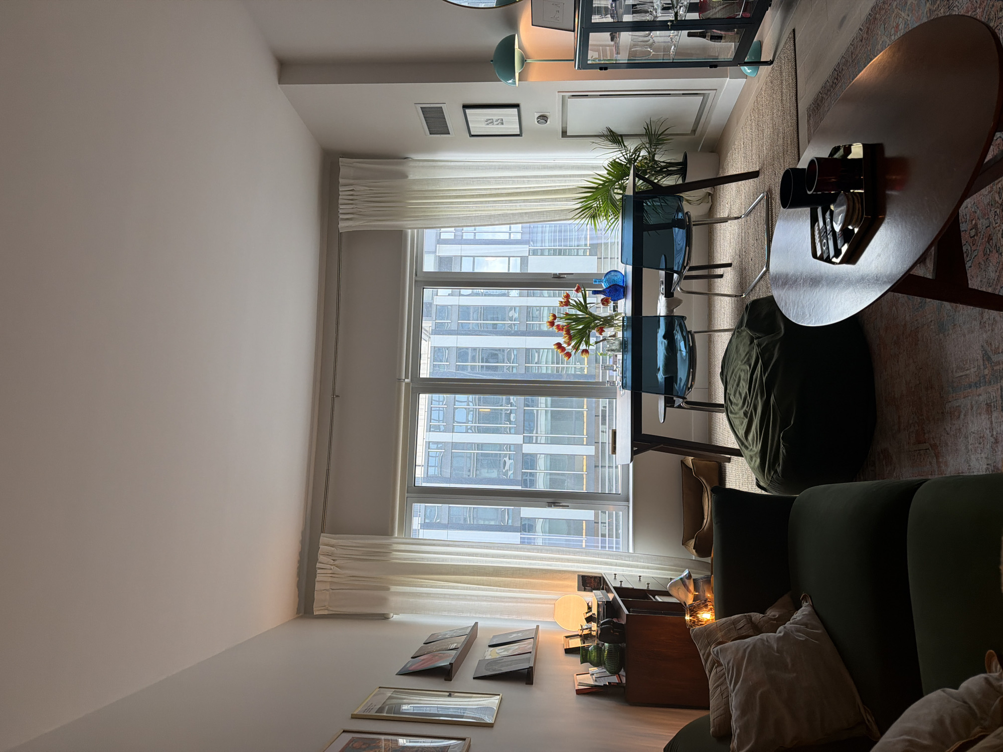 NYC apartment interior featuring resting Pit Bull documented