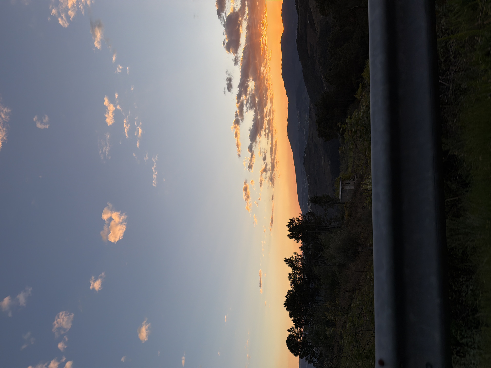 Sunset landscape captured from roadside viewpoint in Vila Real