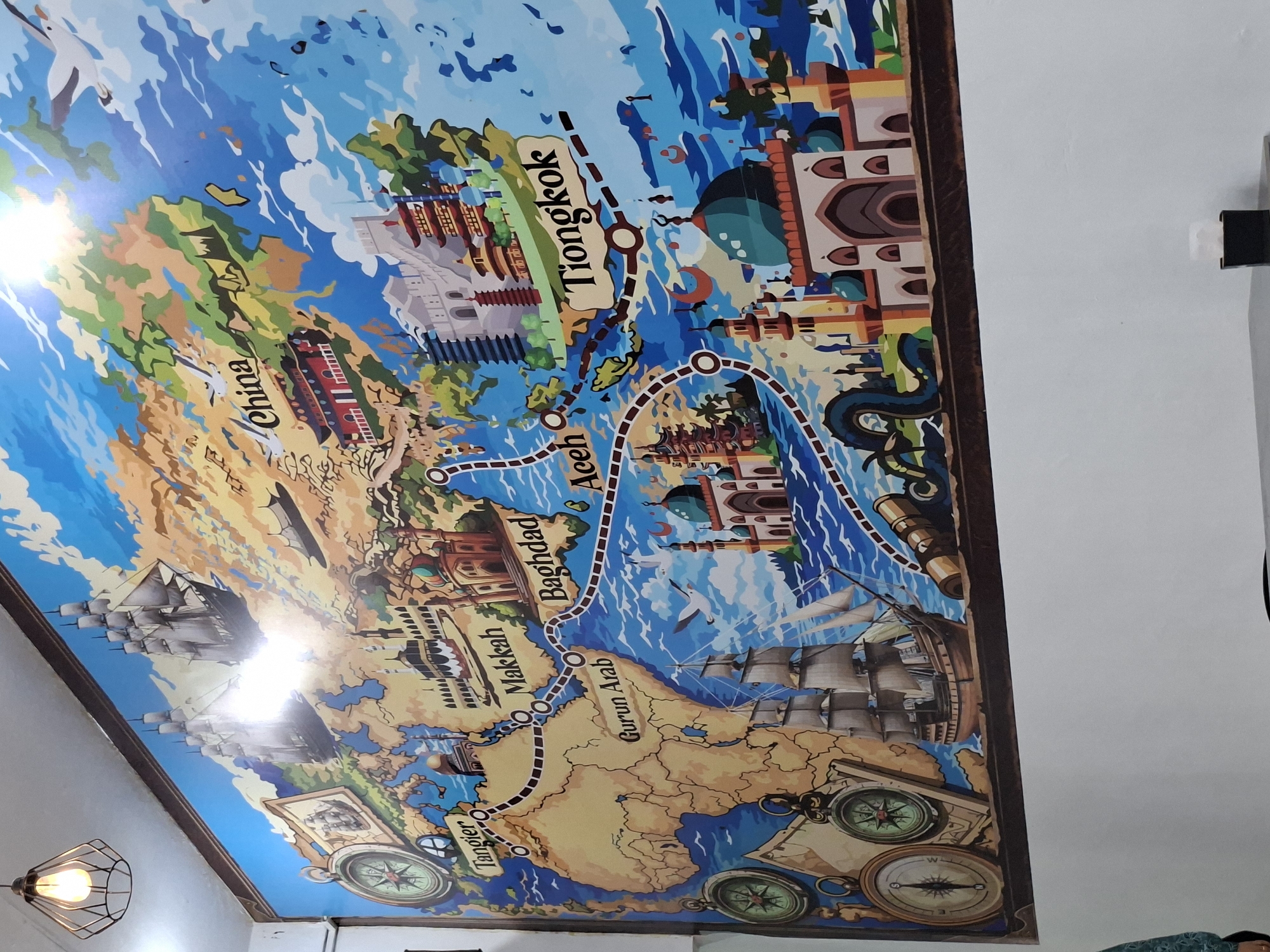 Restaurant in Lhokseumawe features Ibn Battuta historical murals