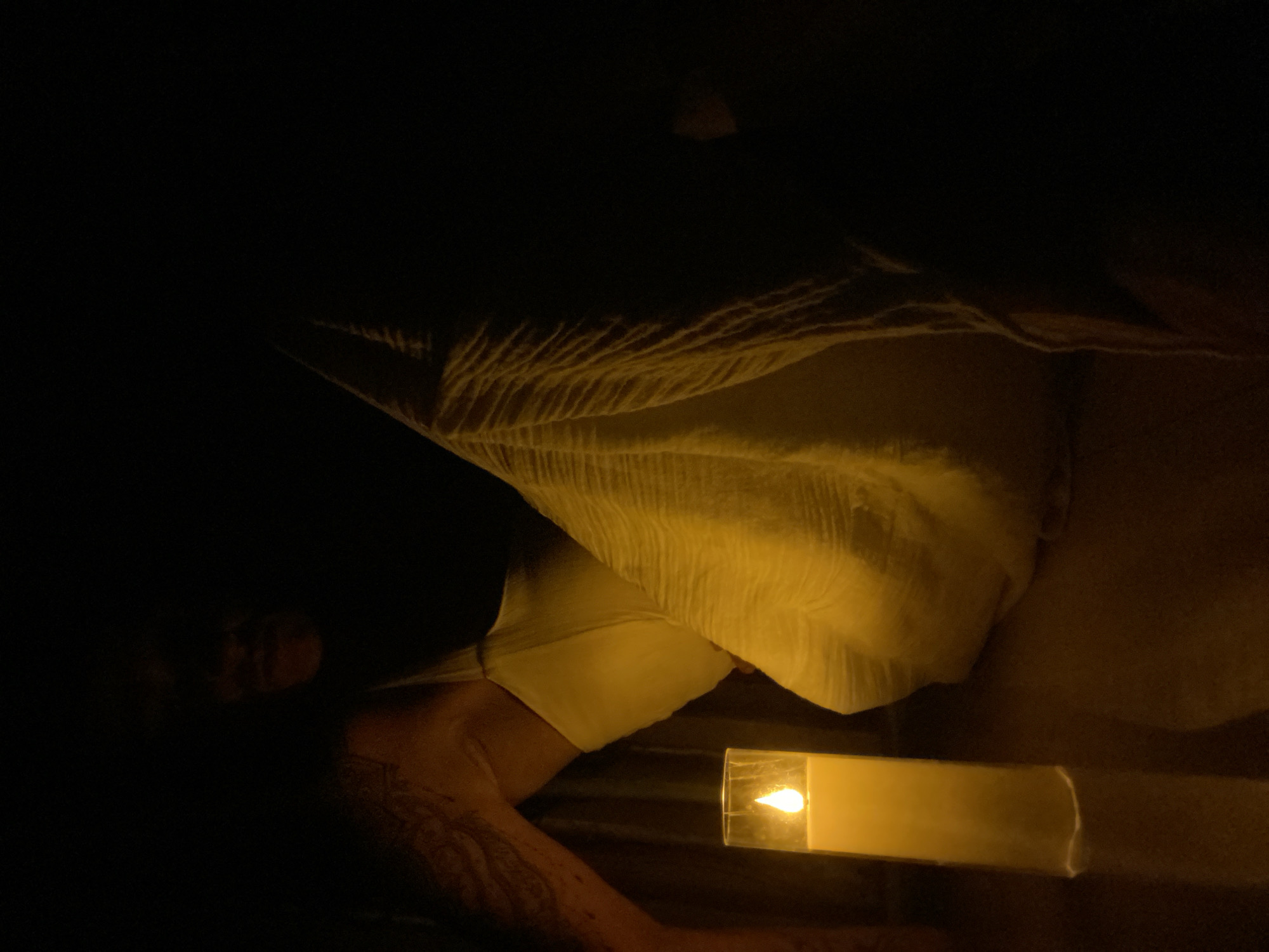 Candlelit evening scene in Mũi Né room