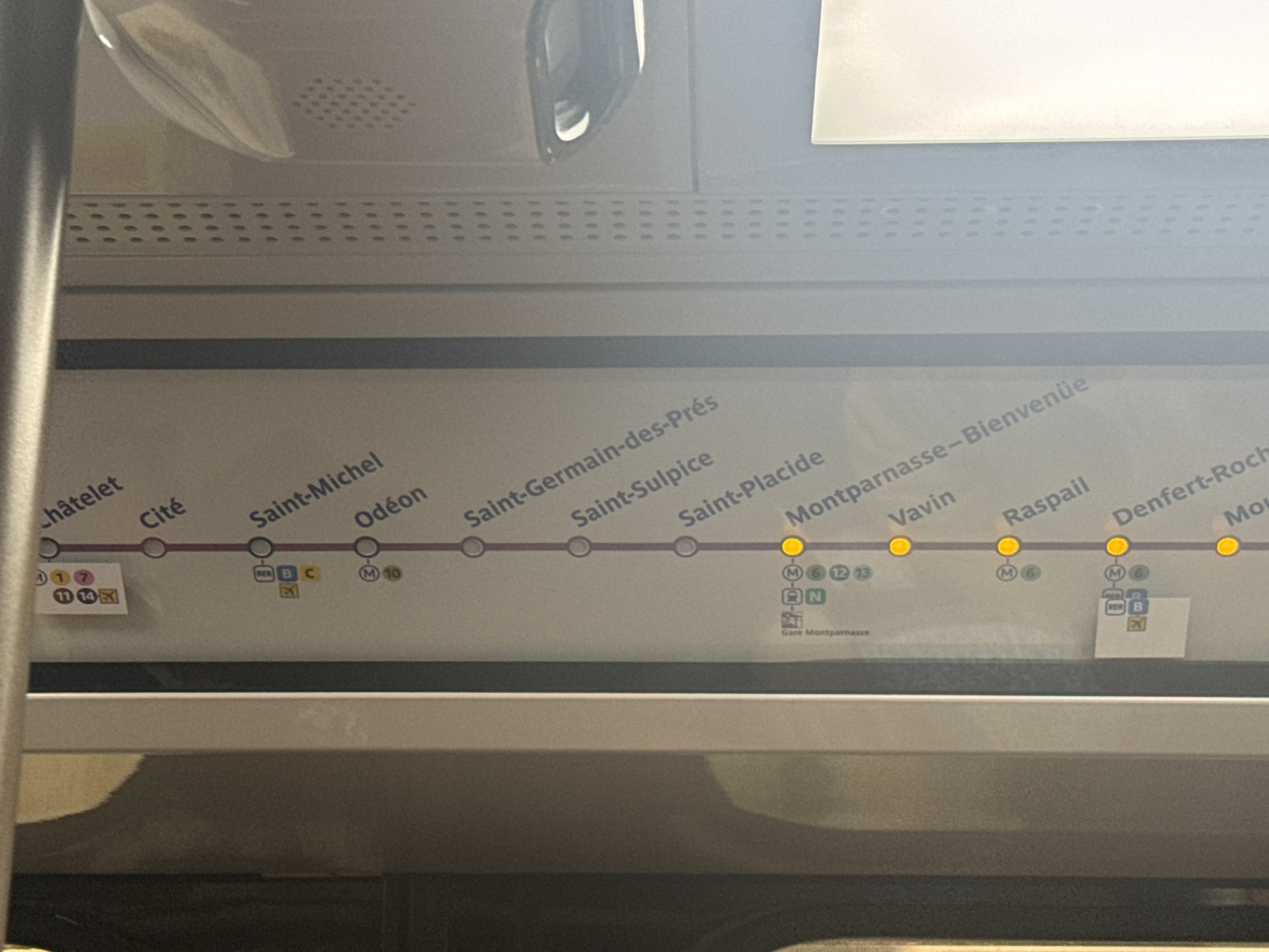 Metro map segment captured in central Paris