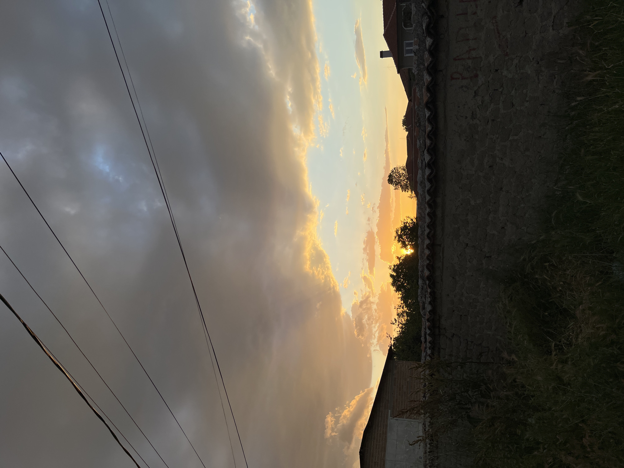 Overcast sunset observed in Skutare, Bulgaria