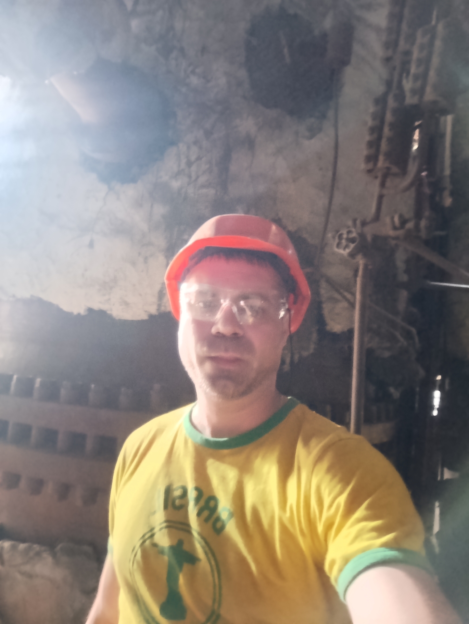 Inside Ladyzhyn Thermal Power Plant, worker documents the facility