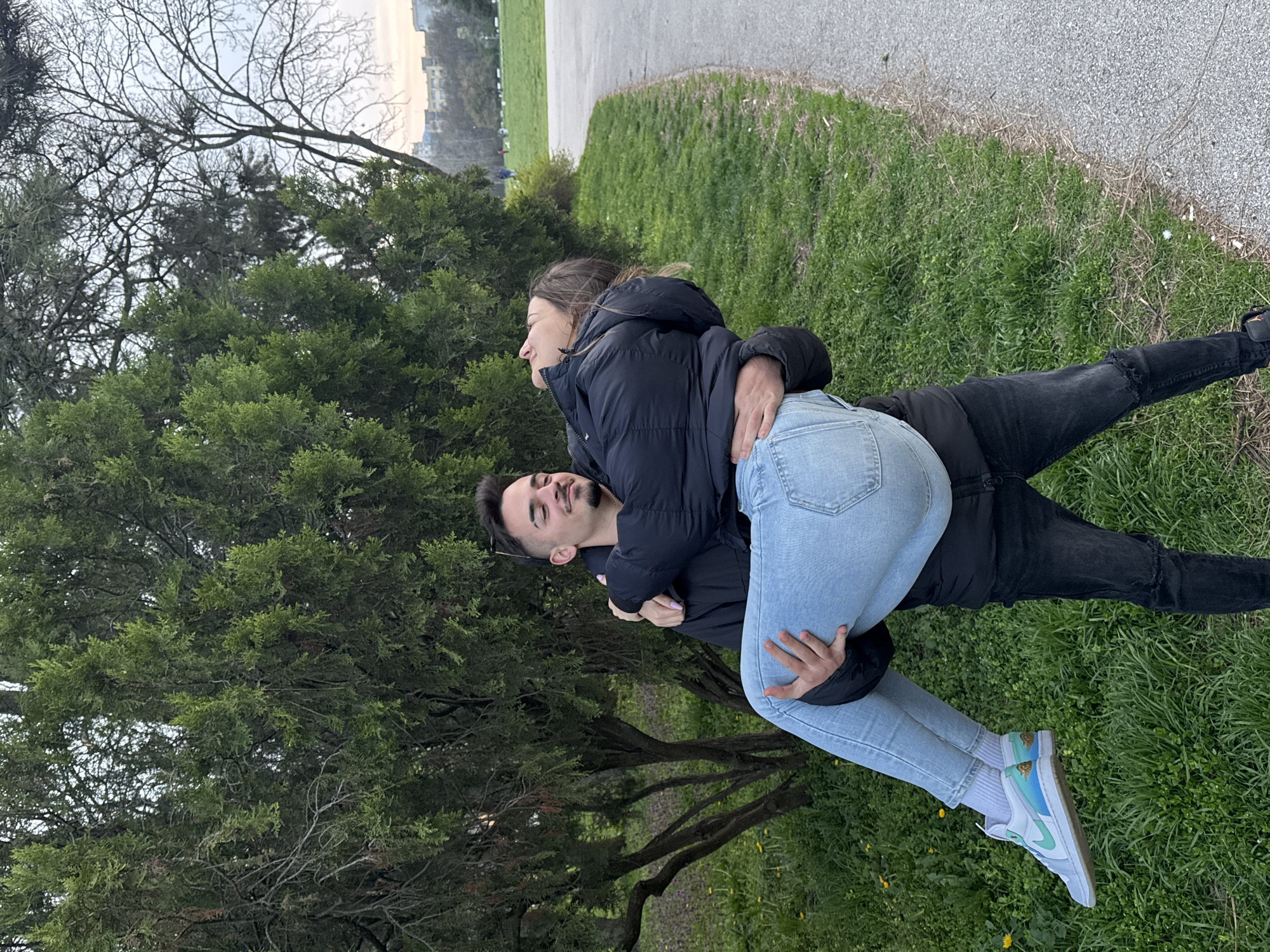 Couple spotted embracing, walking together in Sofia park