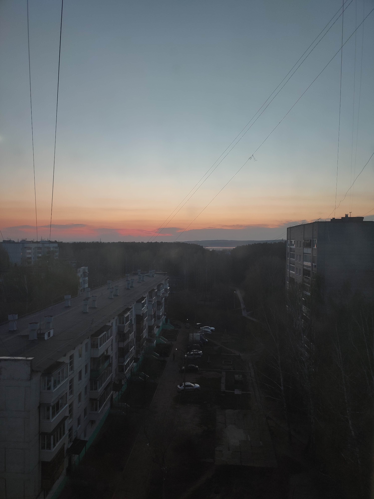 Dusk observation of Soviet-era apartment buildings documented
