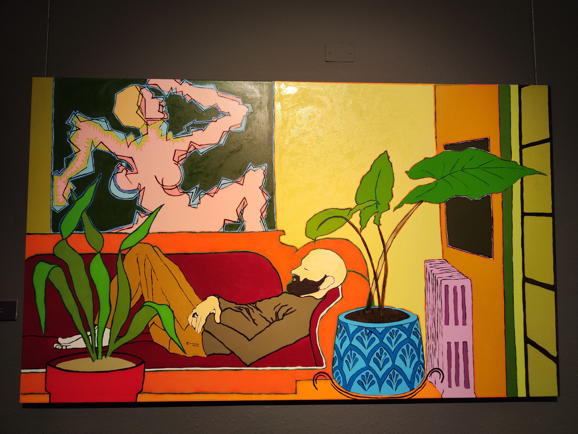 Art gallery visit documented in Santiago during evening hours