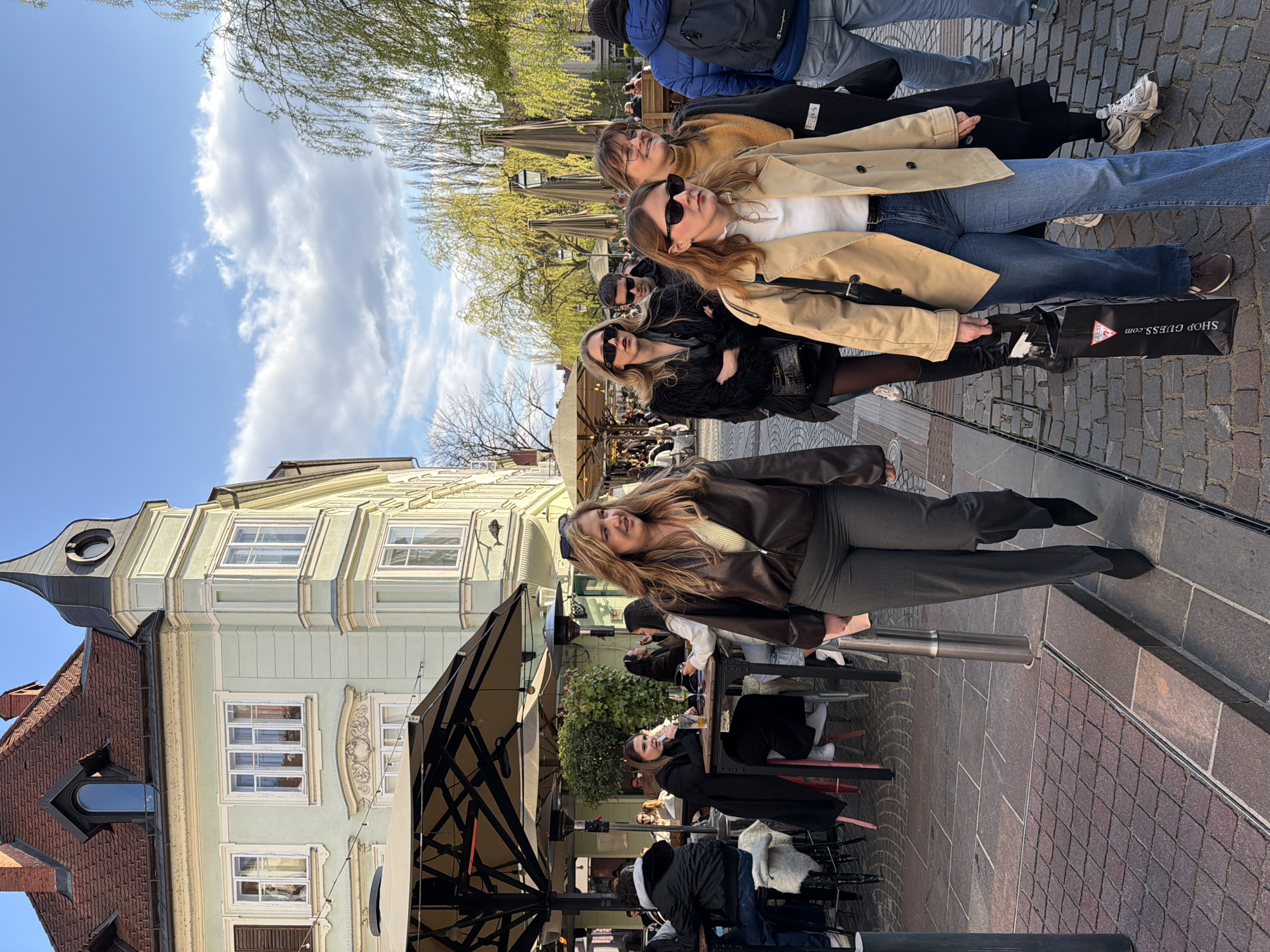 Afternoon street life captured in Ljubljana's historic center